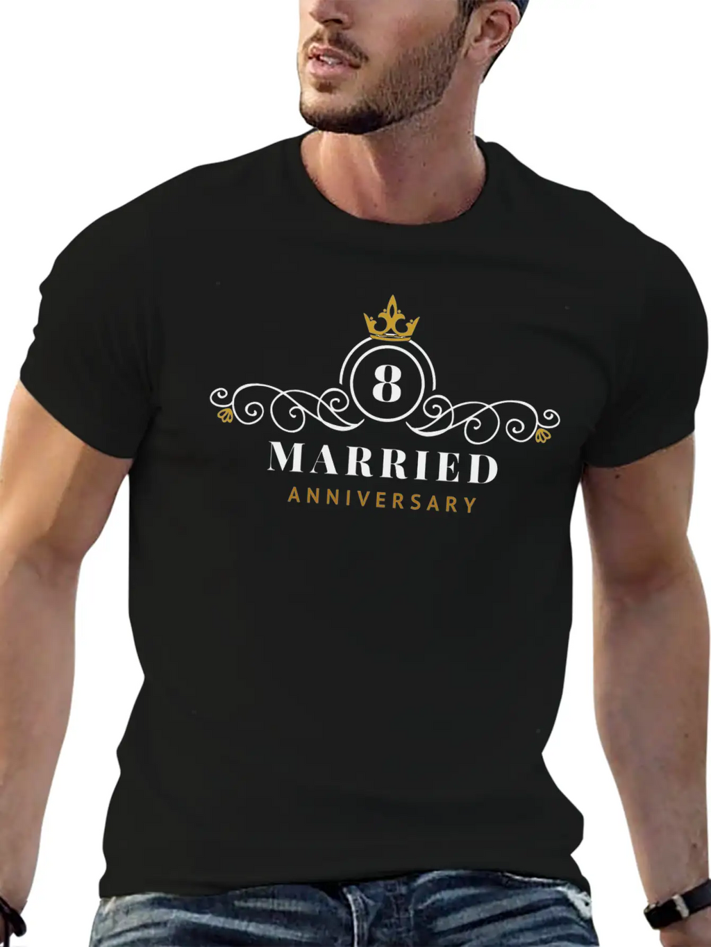8th Wedding Anniversary Celebrating Essential Unisex Summer Tee – Soft Cotton Casual Fit
