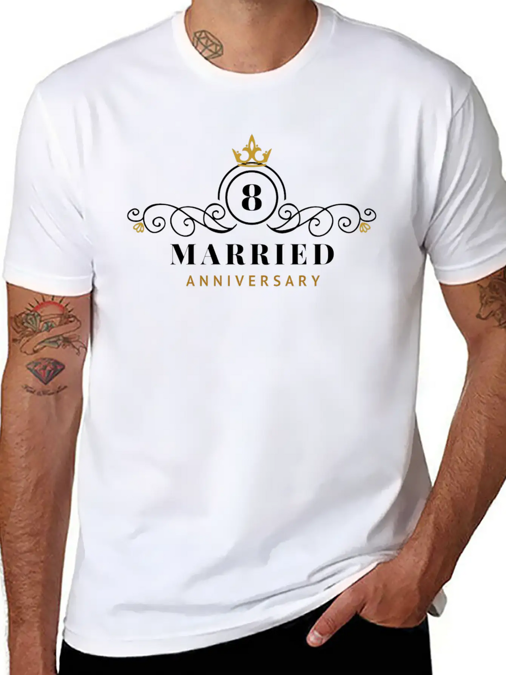 8th Wedding Anniversary Celebrating Essential Unisex Summer Tee – Soft Cotton Casual Fit