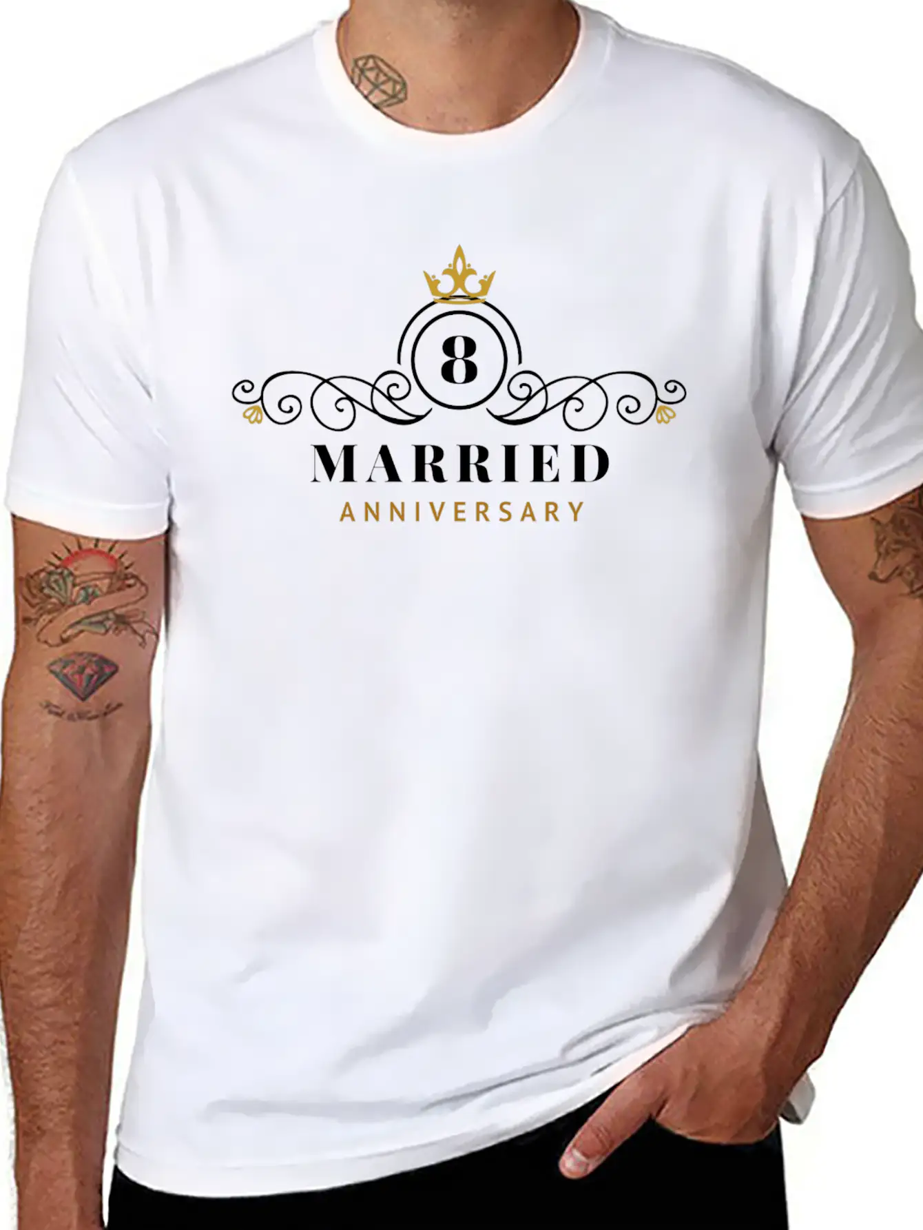 8th Wedding Anniversary Celebrating Essential Unisex Summer Tee – Soft Cotton Casual Fit