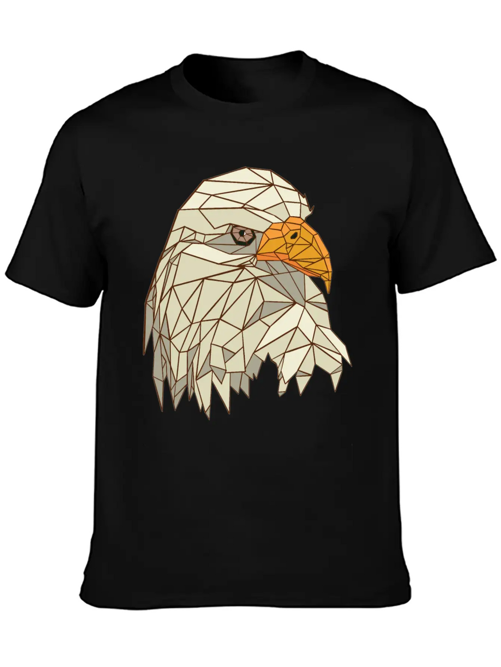 9095 Polygonal Eagle Tshirt PR T Shirt Classic Crew Neck Graphic Tee – Everyday Minimal Look