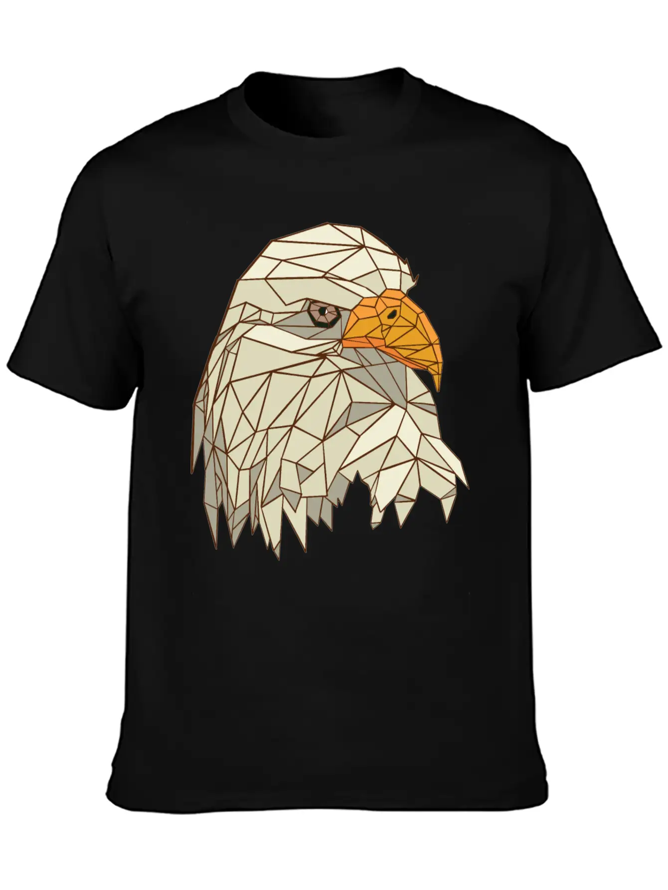 9095 Polygonal Eagle Tshirt PR T Shirt Classic Crew Neck Graphic Tee – Everyday Minimal Look