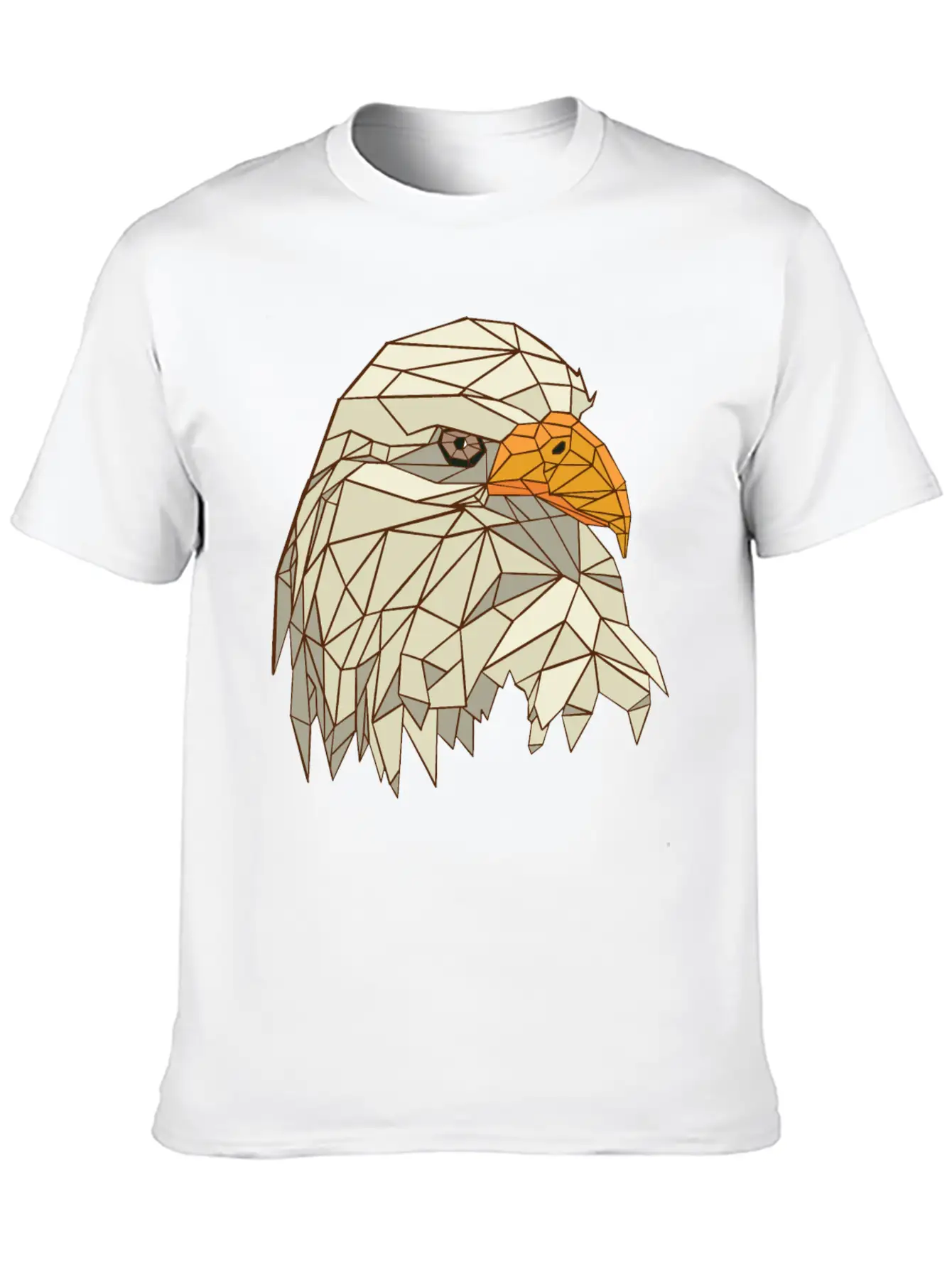 9095 Polygonal Eagle Tshirt PR T Shirt Classic Crew Neck Graphic Tee – Everyday Minimal Look