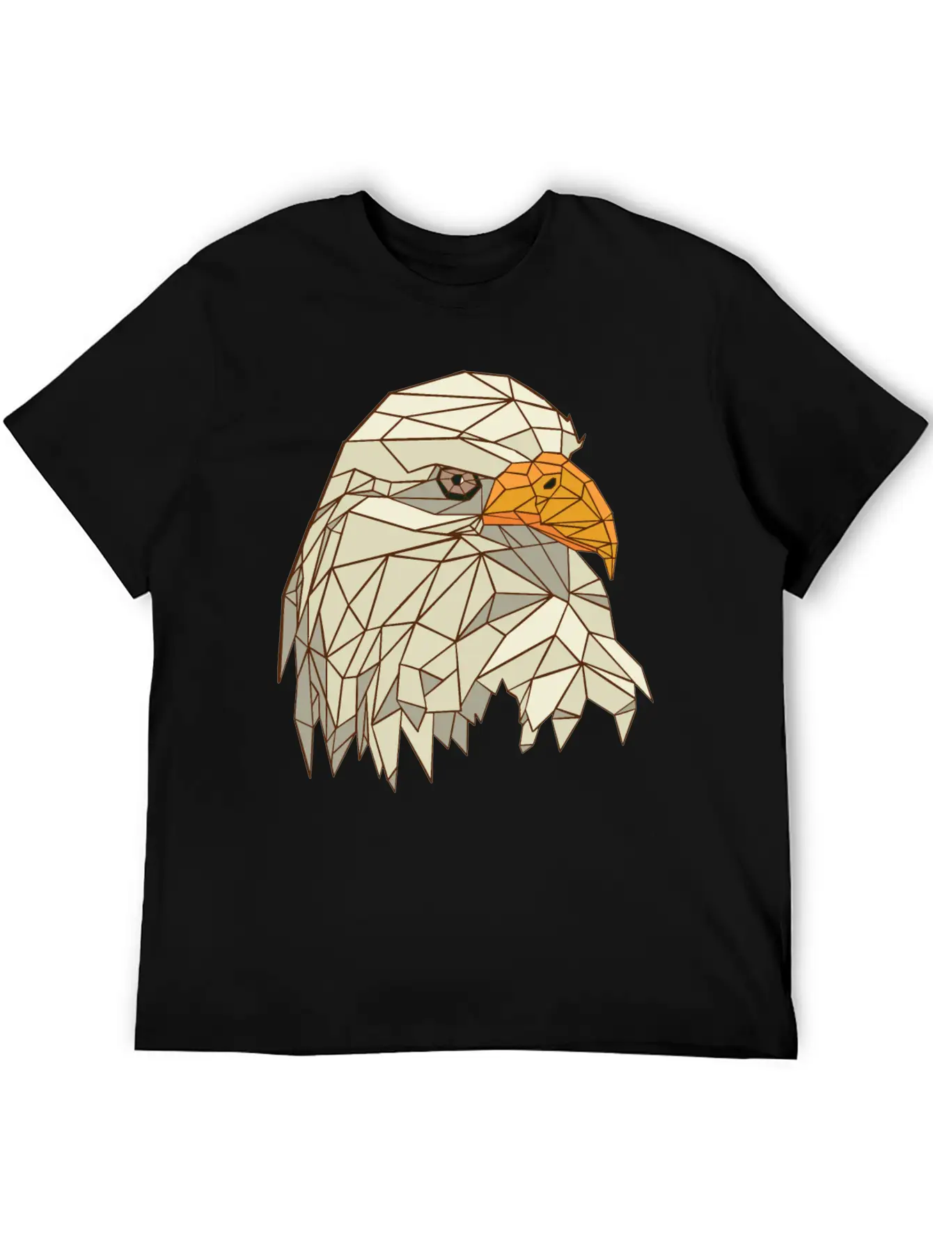 9095 Polygonal Eagle Tshirt PR T Shirt Classic Crew Neck Graphic Tee – Everyday Minimal Look