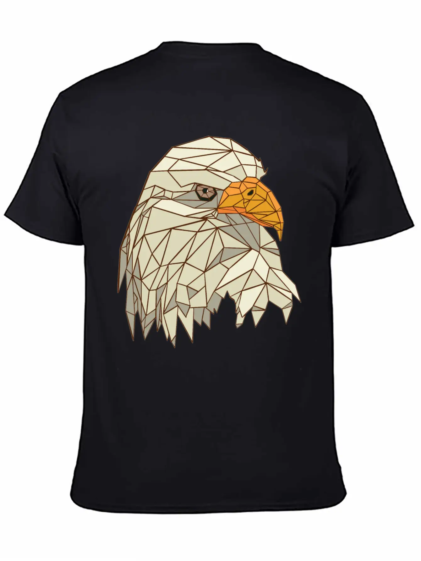 9095 Polygonal Eagle Tshirt PR T Shirt Classic Crew Neck Graphic Tee – Everyday Minimal Look