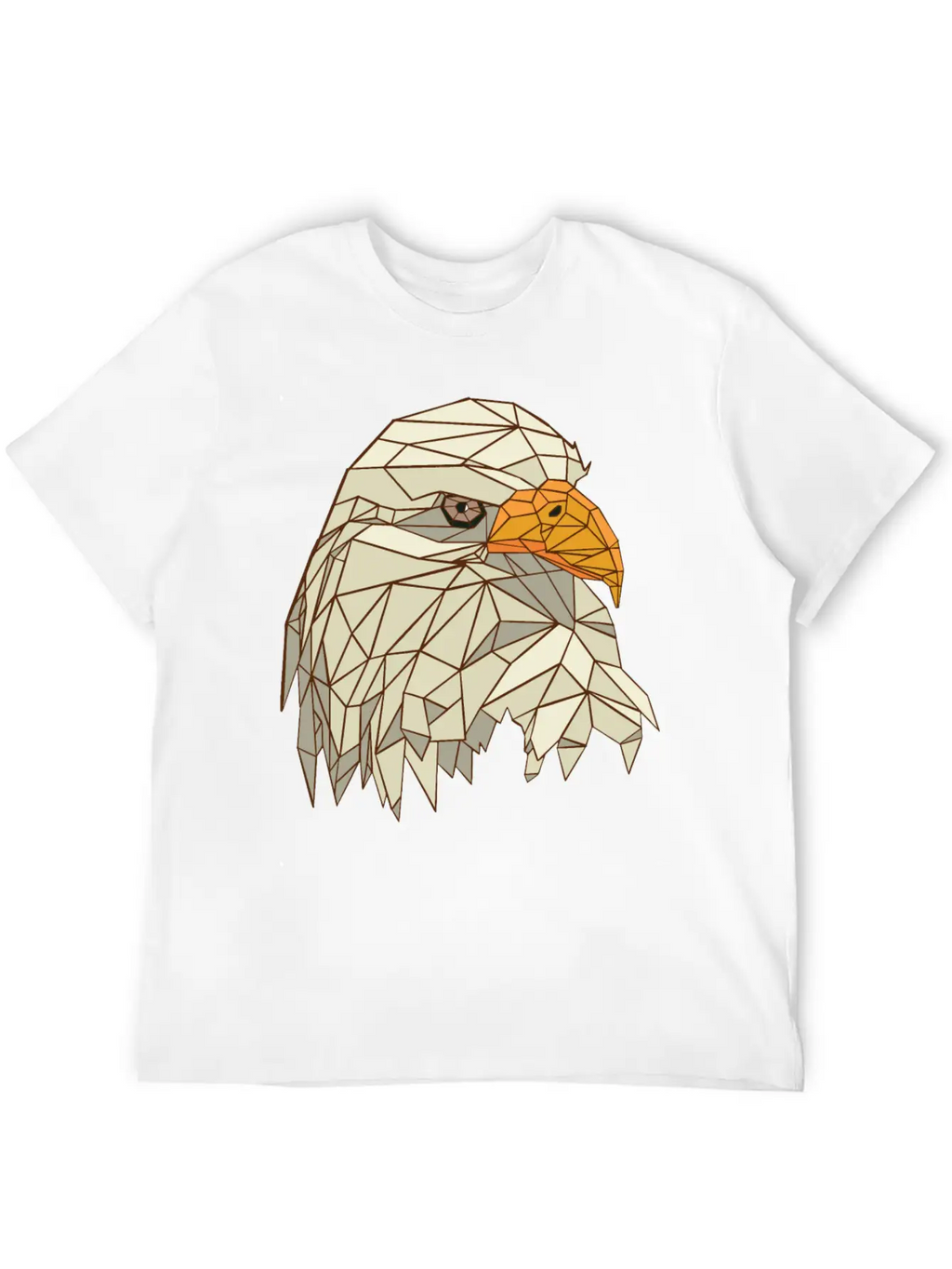 9095 Polygonal Eagle Tshirt PR T Shirt Classic Crew Neck Graphic Tee – Everyday Minimal Look