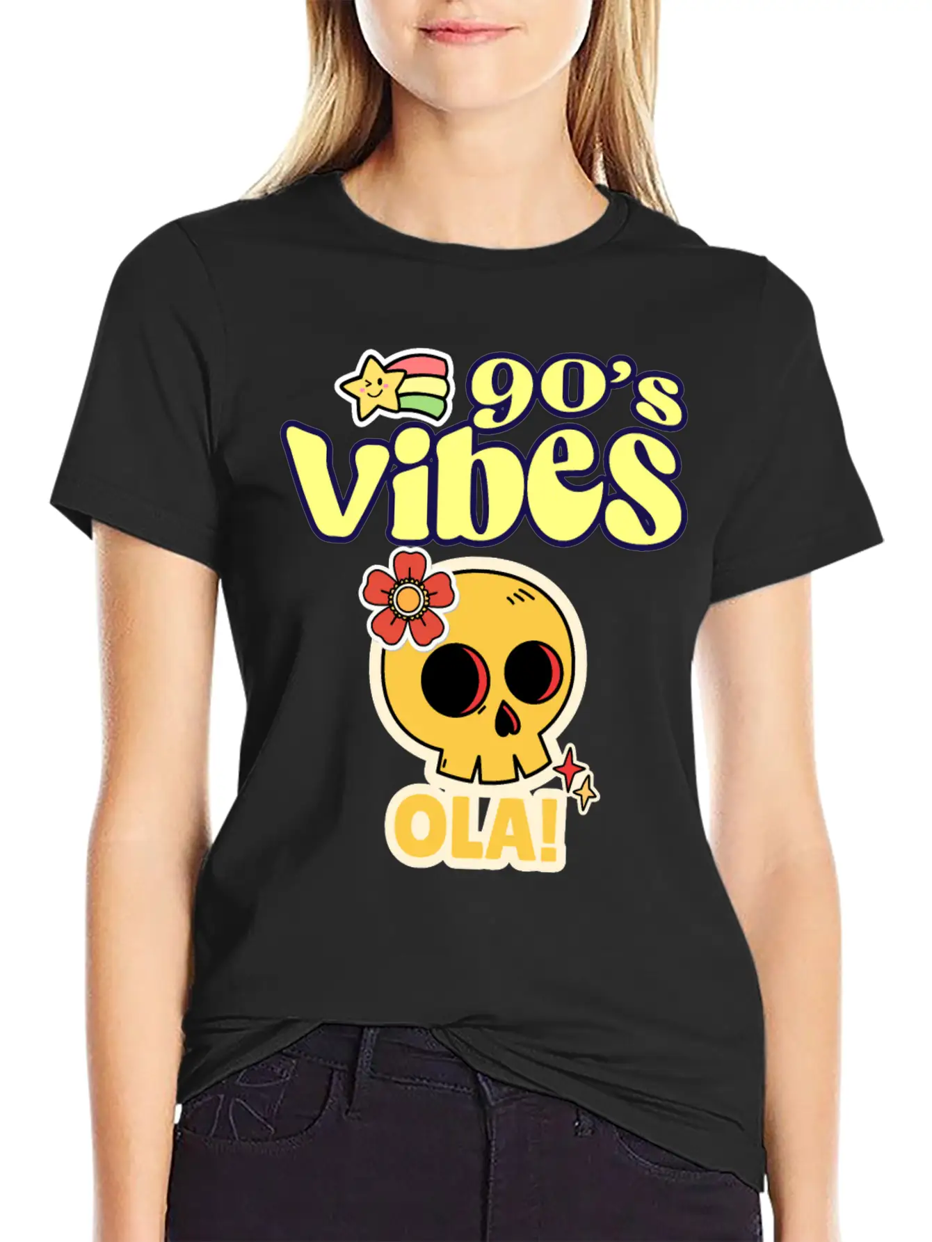 90's Vibes Retro Skull Unisex Casual T-Shirt – Clean Design For Daily Comfort