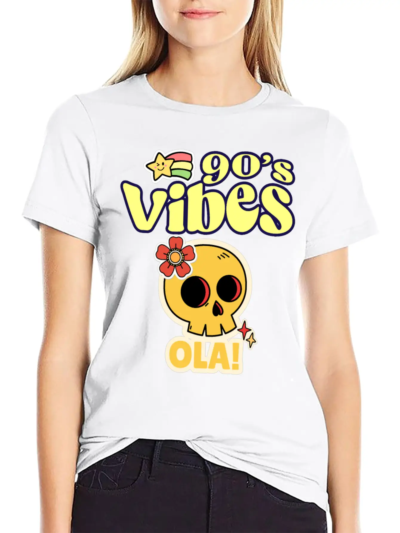 90's Vibes Retro Skull Unisex Casual T-Shirt – Clean Design For Daily Comfort