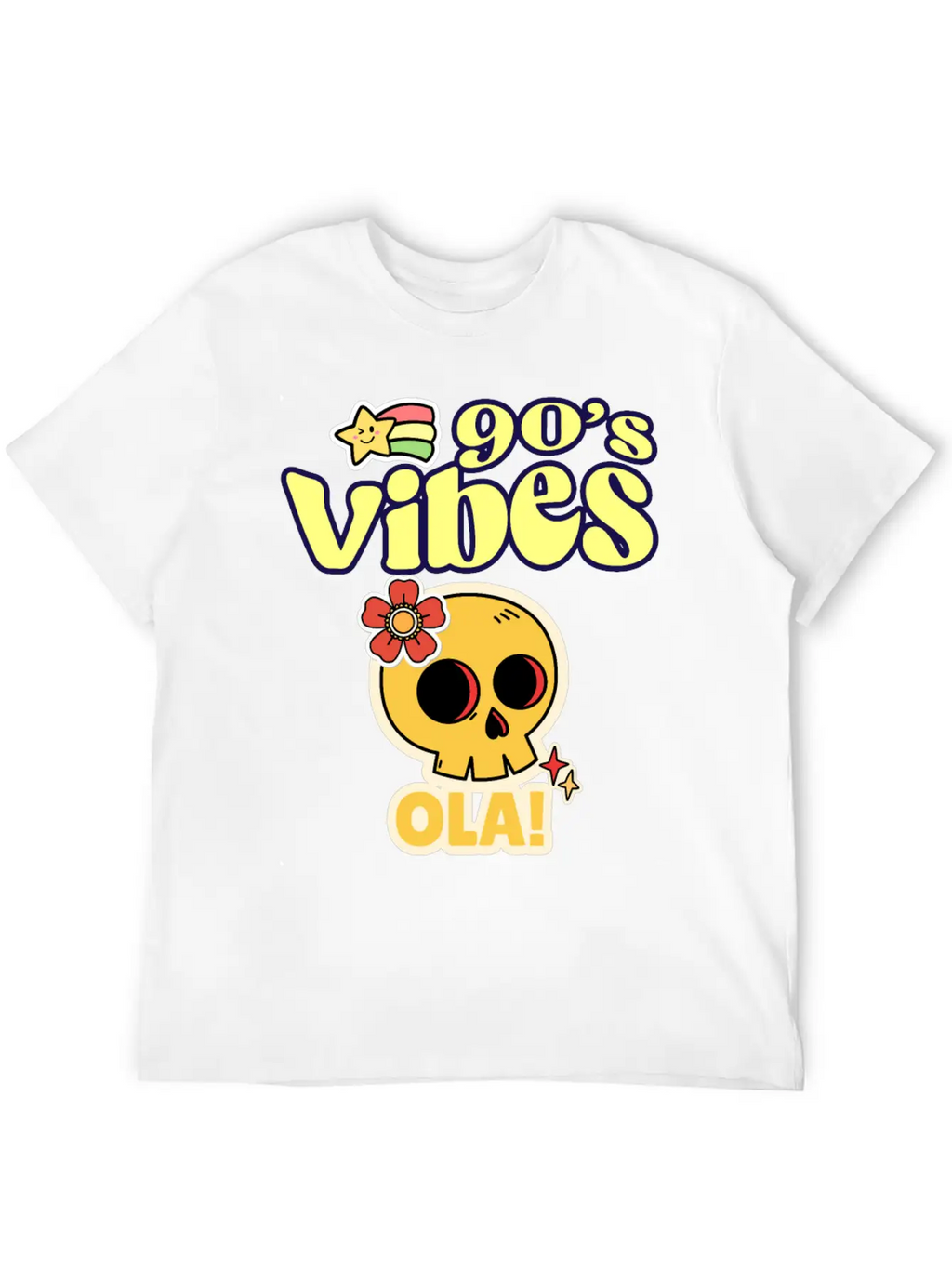 90's Vibes Retro Skull Unisex Casual T-Shirt – Clean Design For Daily Comfort