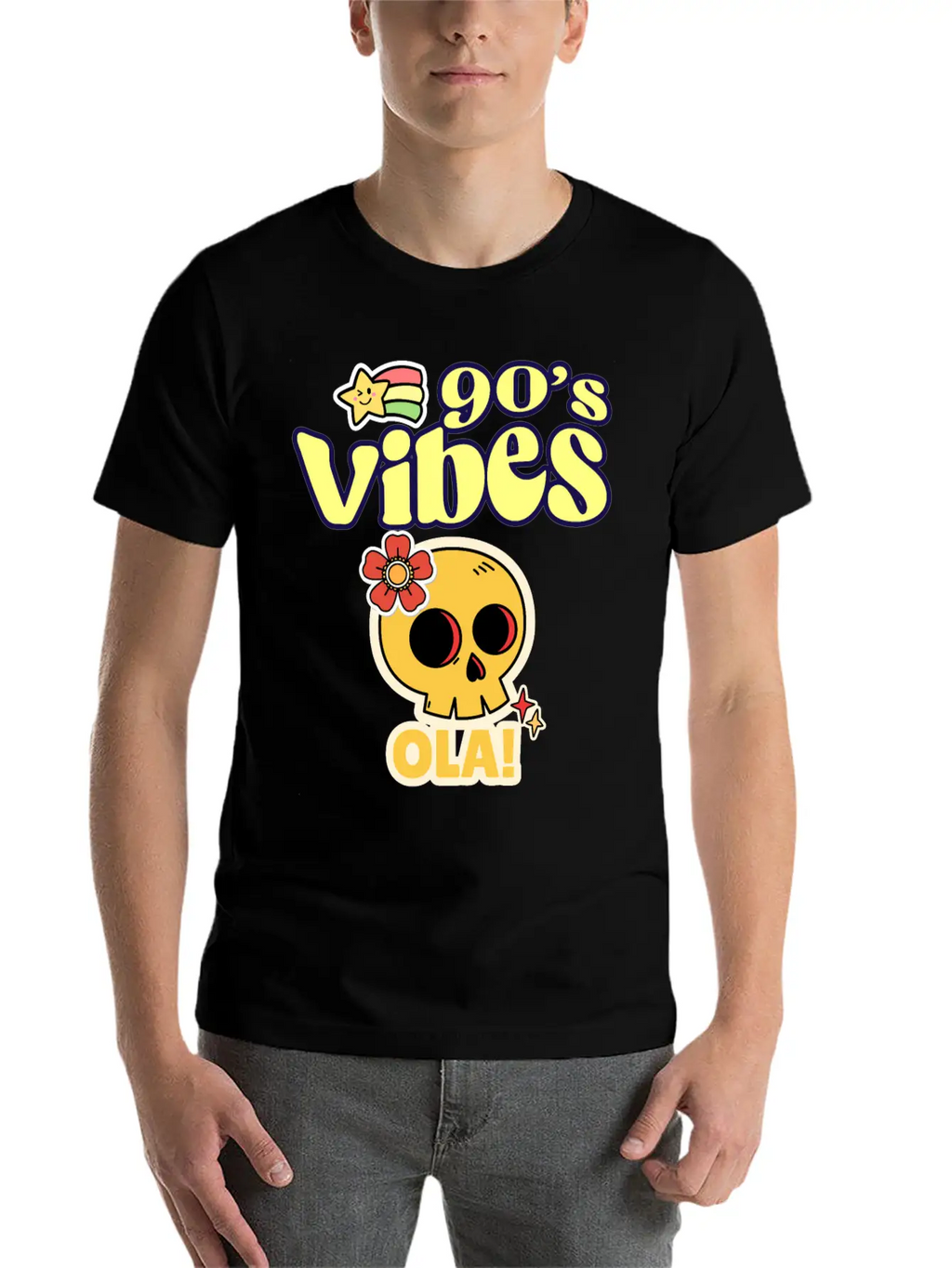 90's Vibes Retro Skull Unisex Casual T-Shirt – Clean Design For Daily Comfort