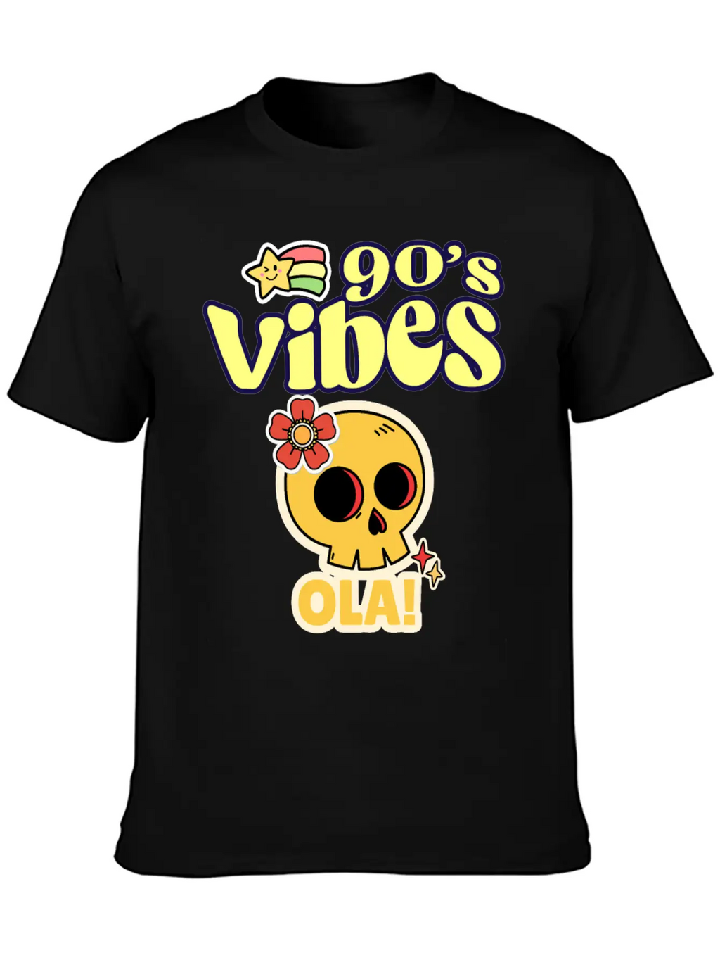 90's Vibes Retro Skull Unisex Casual T-Shirt – Clean Design For Daily Comfort