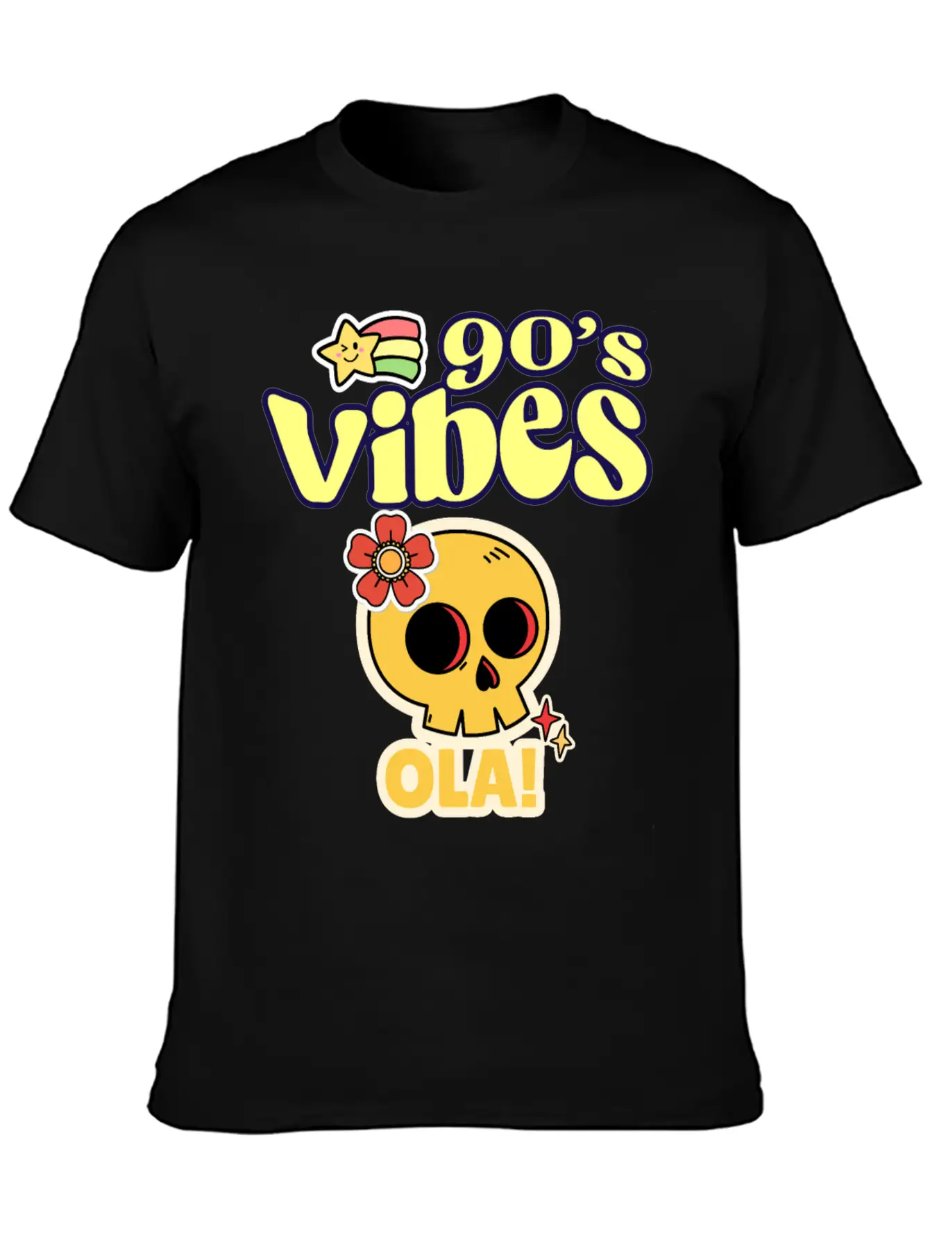 90's Vibes Retro Skull Unisex Casual T-Shirt – Clean Design For Daily Comfort