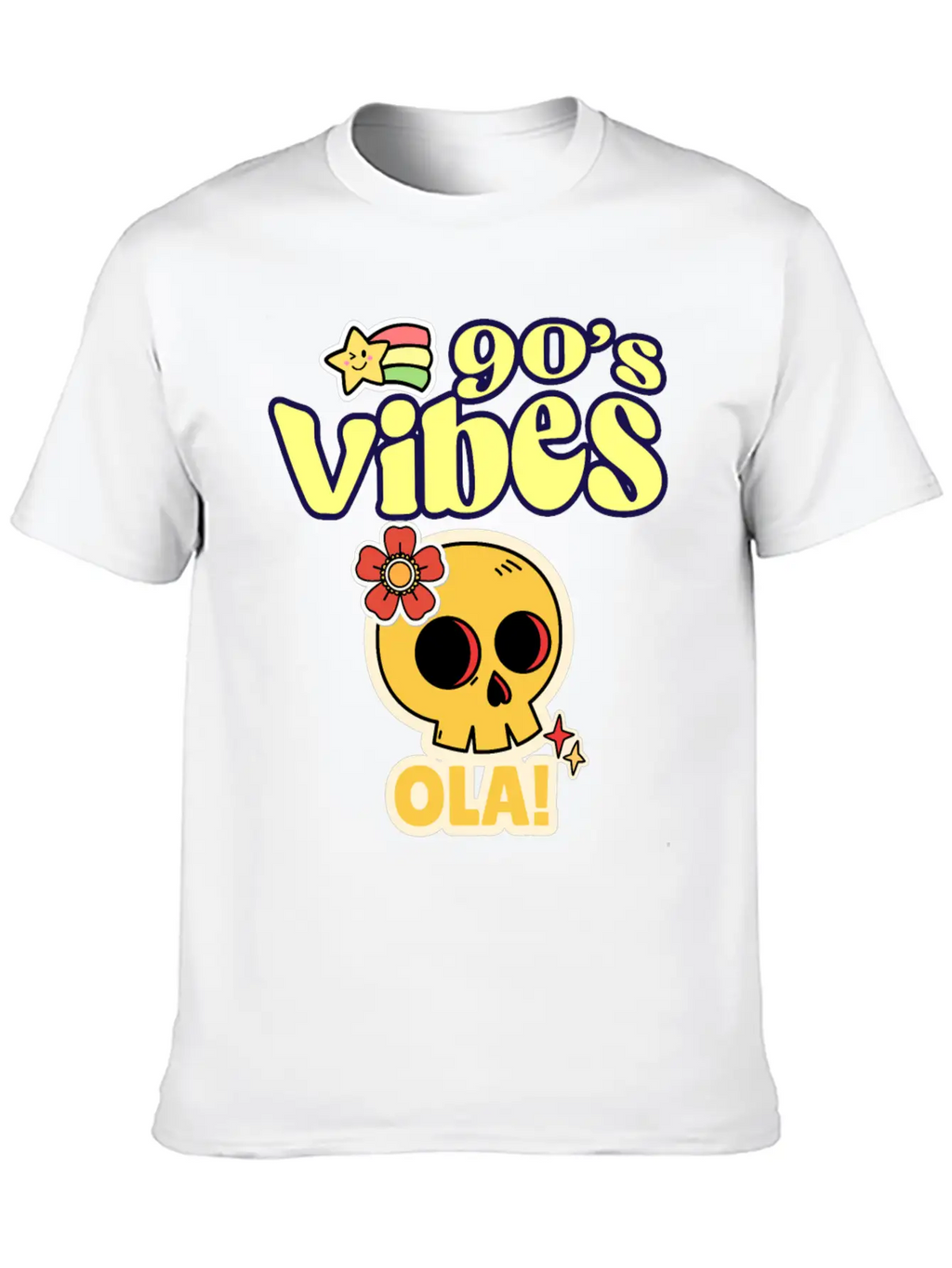 90's Vibes Retro Skull Unisex Casual T-Shirt – Clean Design For Daily Comfort