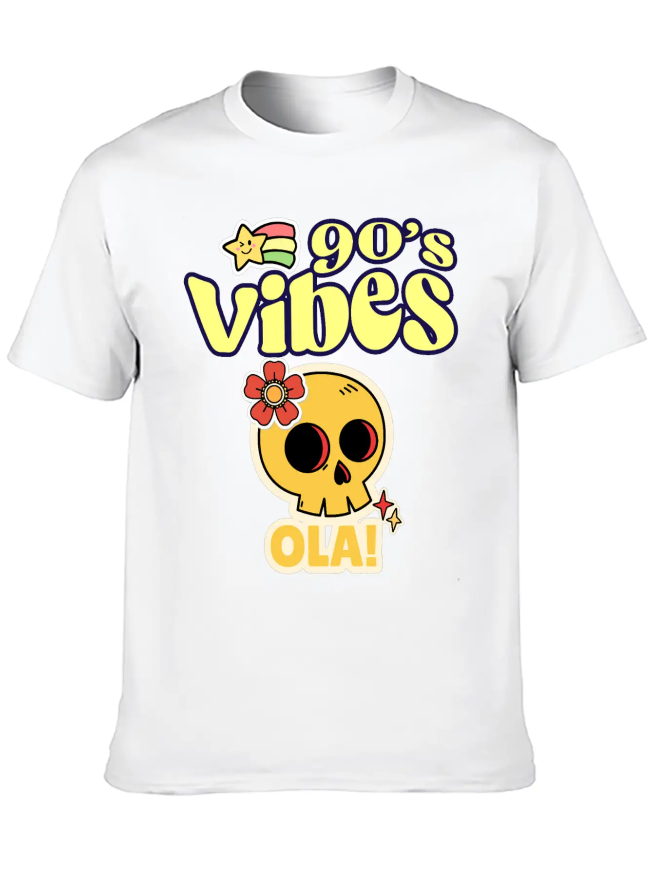90's Vibes Retro Skull Unisex Casual T-Shirt – Clean Design For Daily Comfort