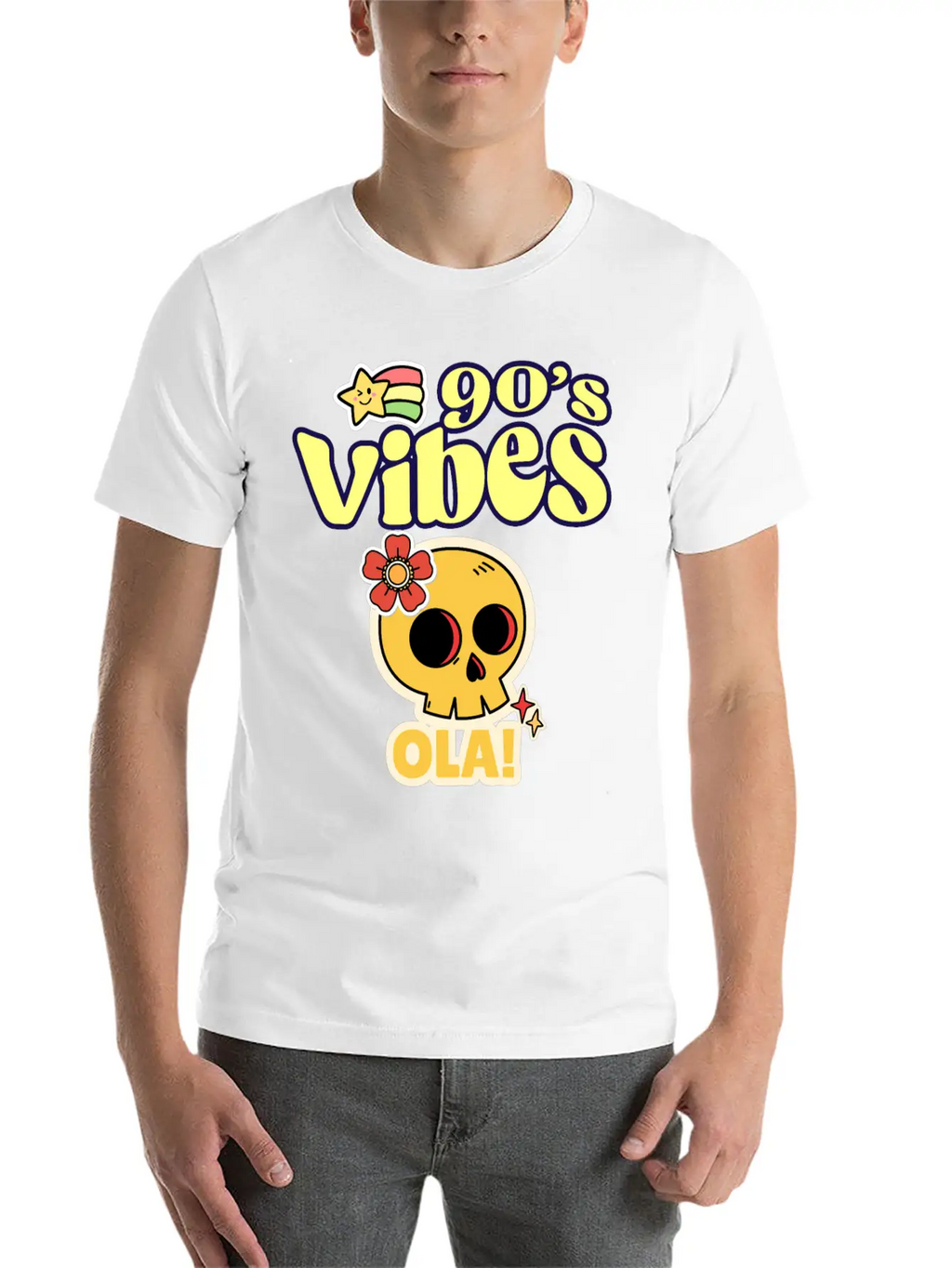 90's Vibes Retro Skull Unisex Casual T-Shirt – Clean Design For Daily Comfort