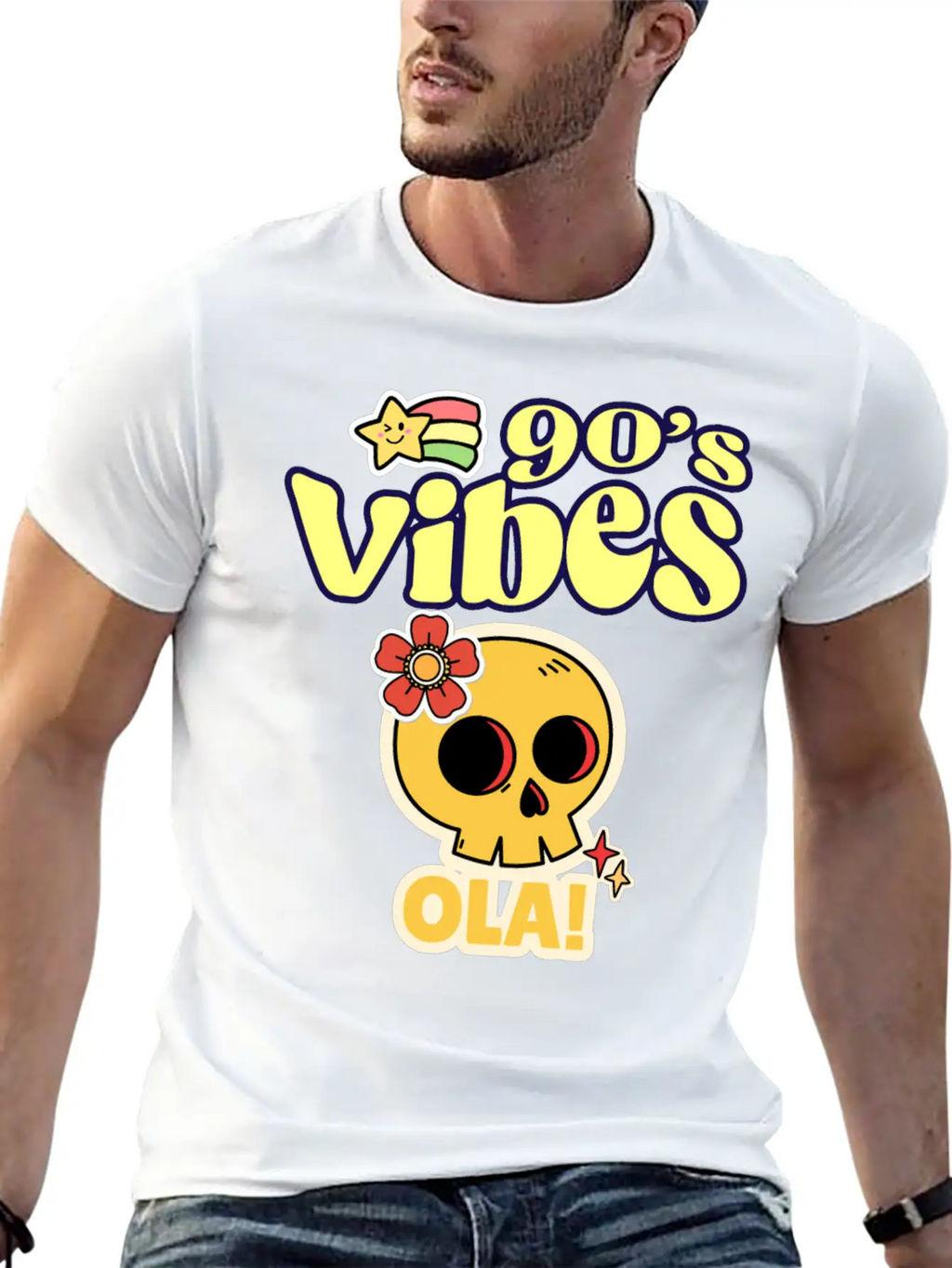 90's Vibes Retro Skull Unisex Casual T-Shirt – Clean Design For Daily Comfort