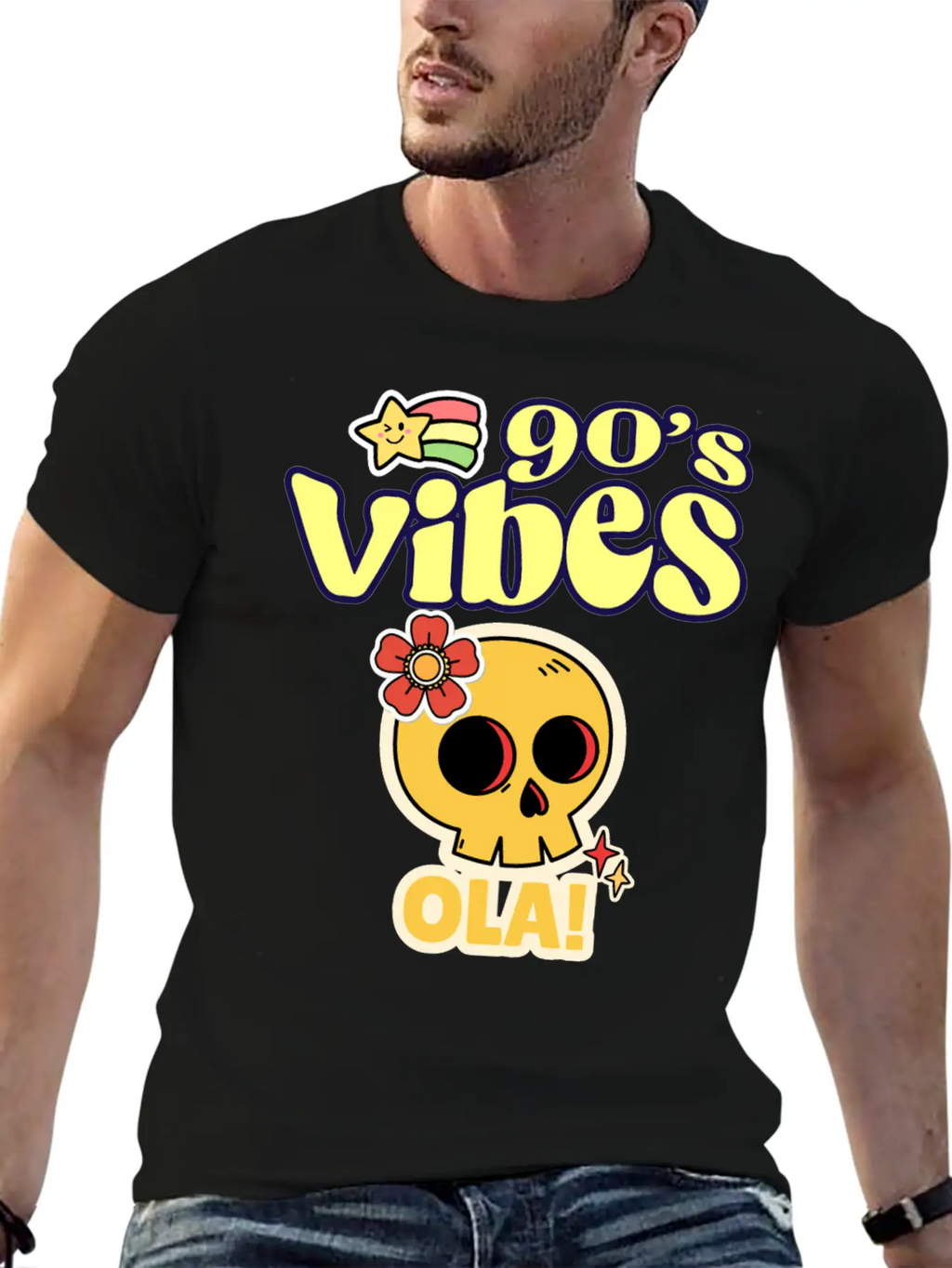 90's Vibes Retro Skull Unisex Casual T-Shirt – Clean Design For Daily Comfort