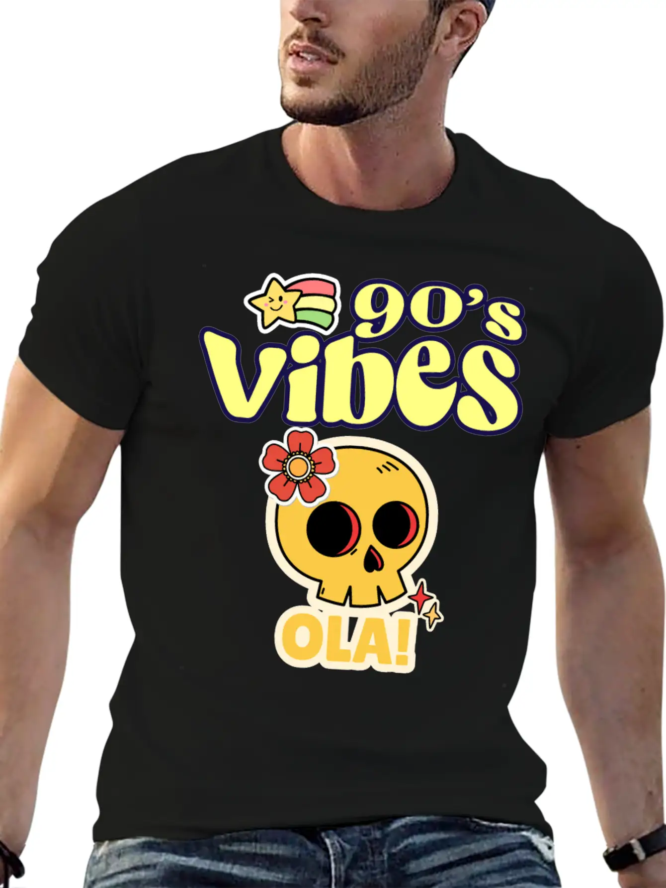 90's Vibes Retro Skull Unisex Casual T-Shirt – Clean Design For Daily Comfort