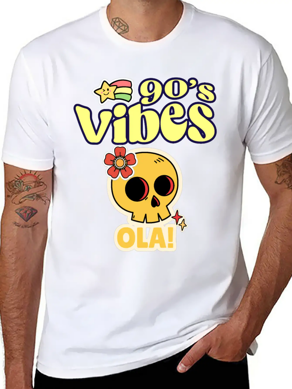 90's Vibes Retro Skull Unisex Casual T-Shirt – Clean Design For Daily Comfort