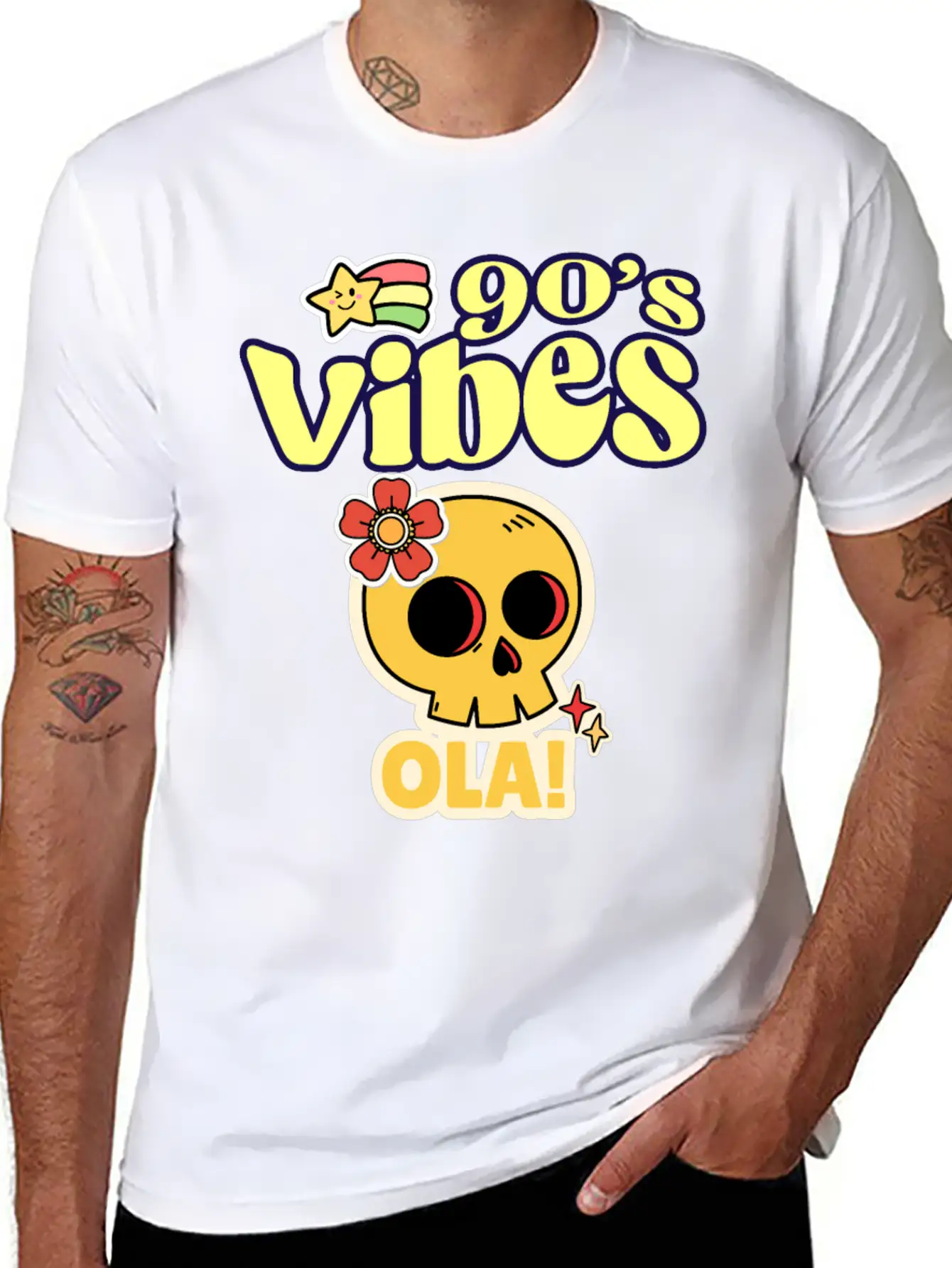 90's Vibes Retro Skull Unisex Casual T-Shirt – Clean Design For Daily Comfort