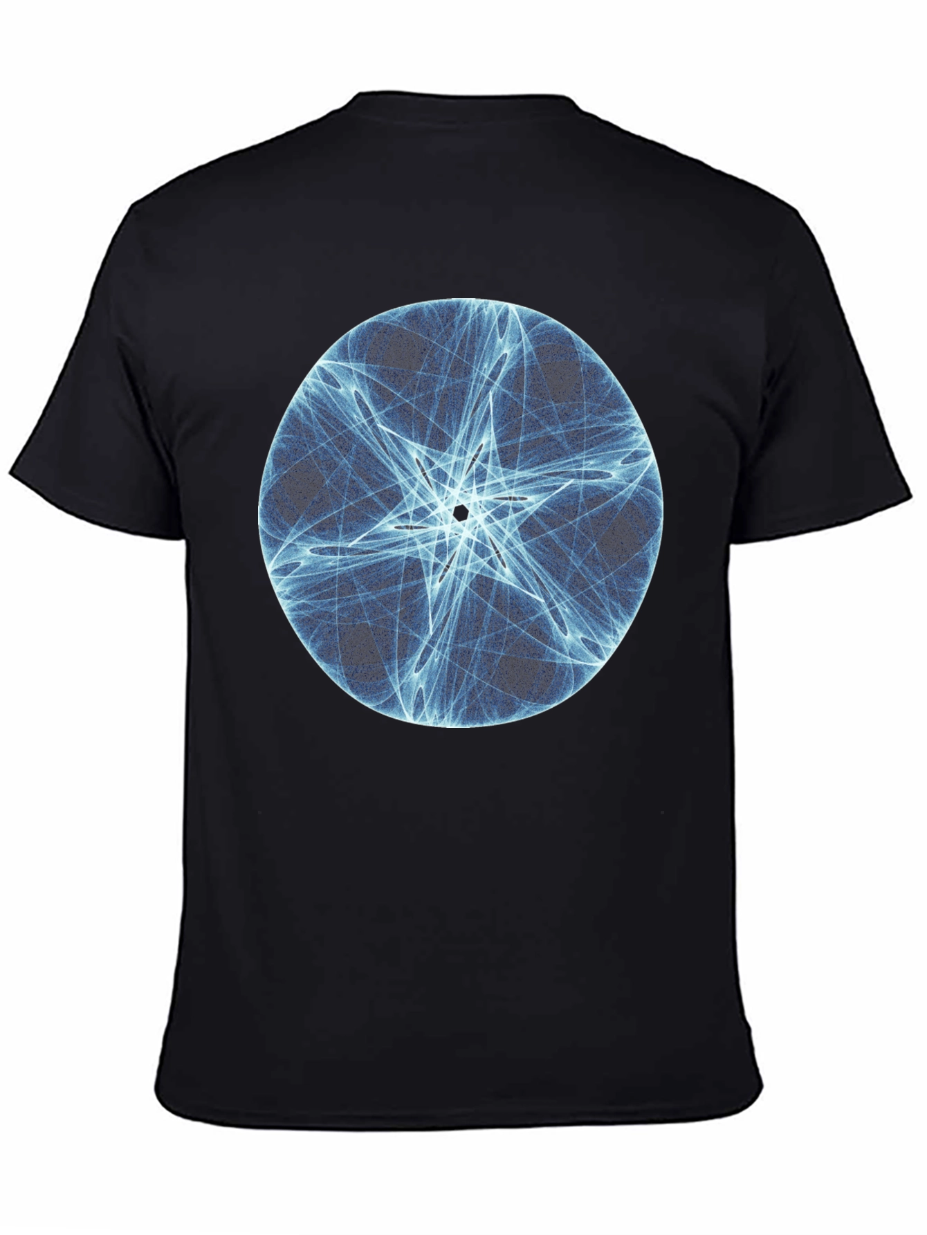 Abstract Star Circle Graphic Black T-Shirt