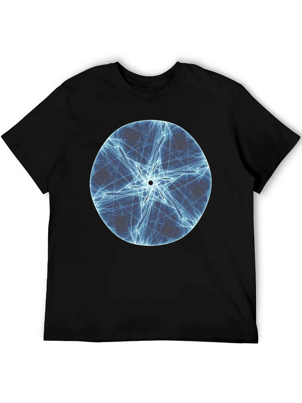 Abstract Star Circle Graphic Black T-Shirt