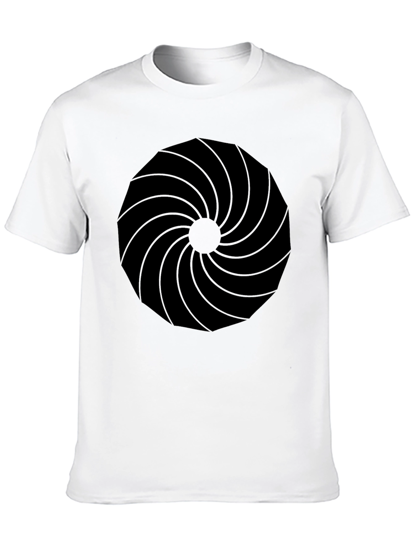 Abstract Swirl Graphic Black T-Shirt