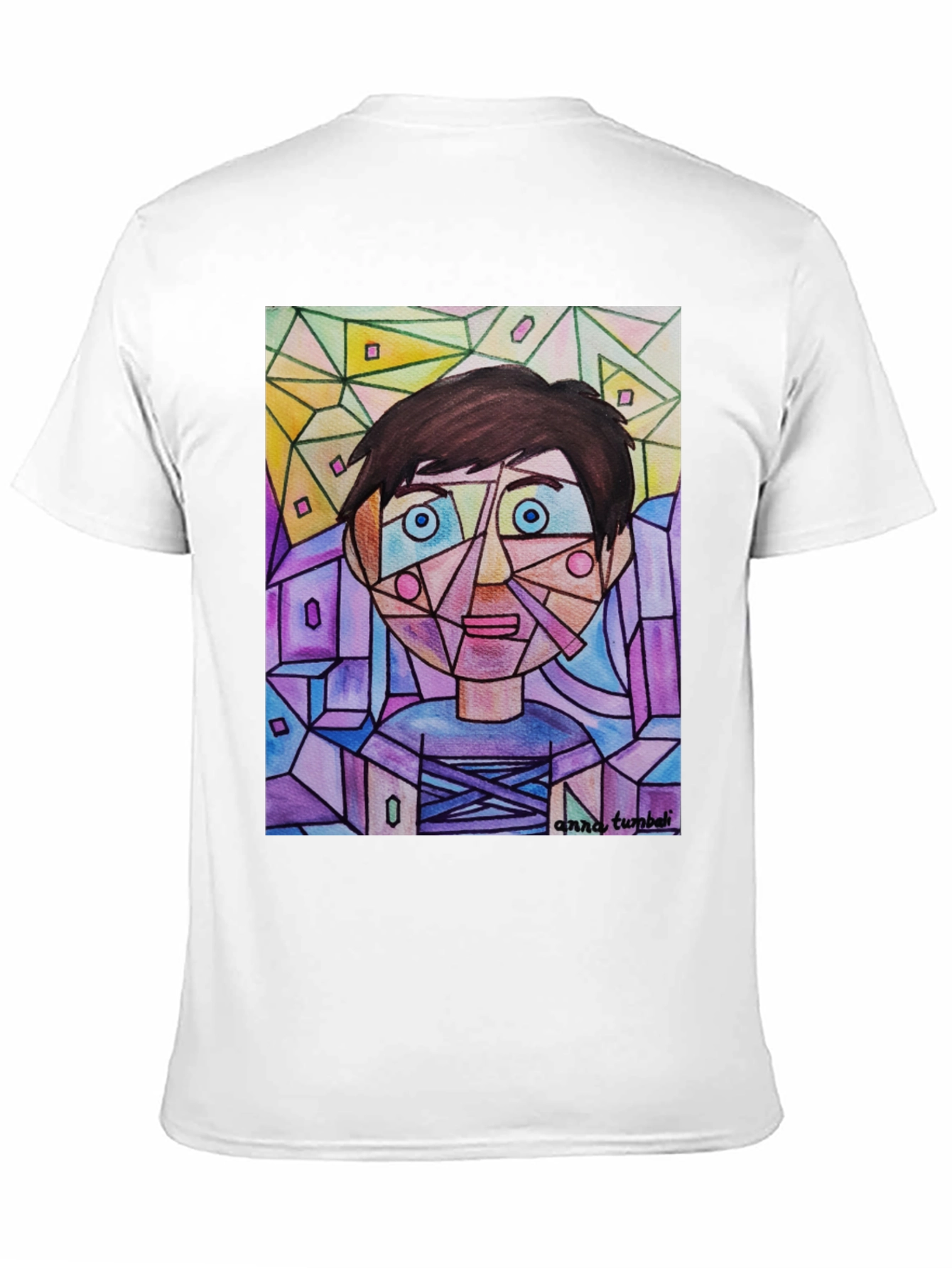 Abstract Geometric Face Graphic T-Shirt