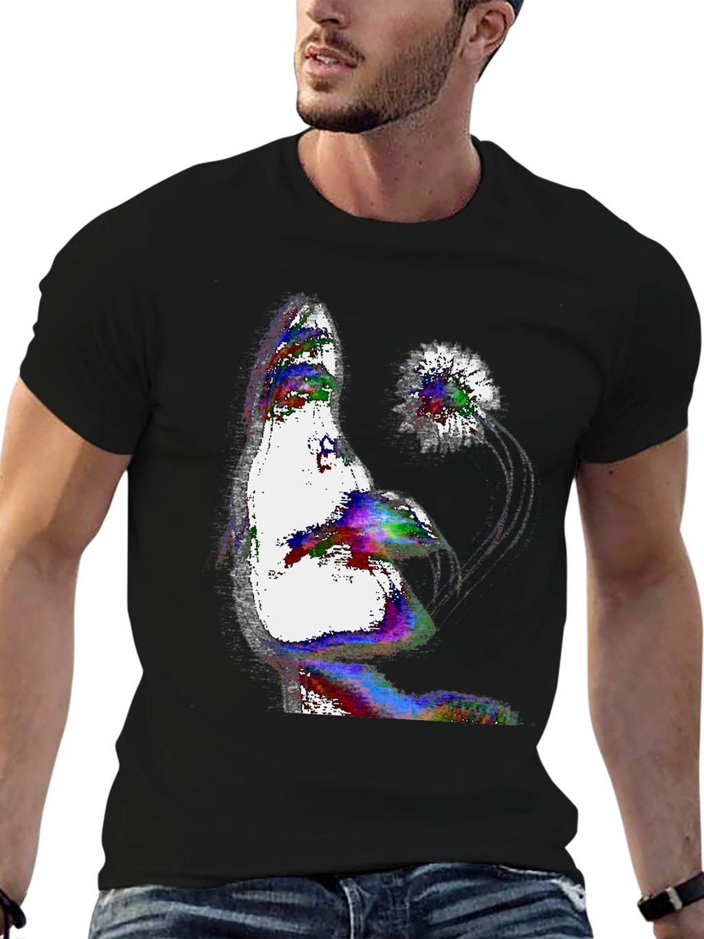 Abstract Art T-Shirt - Mens Black Tee
