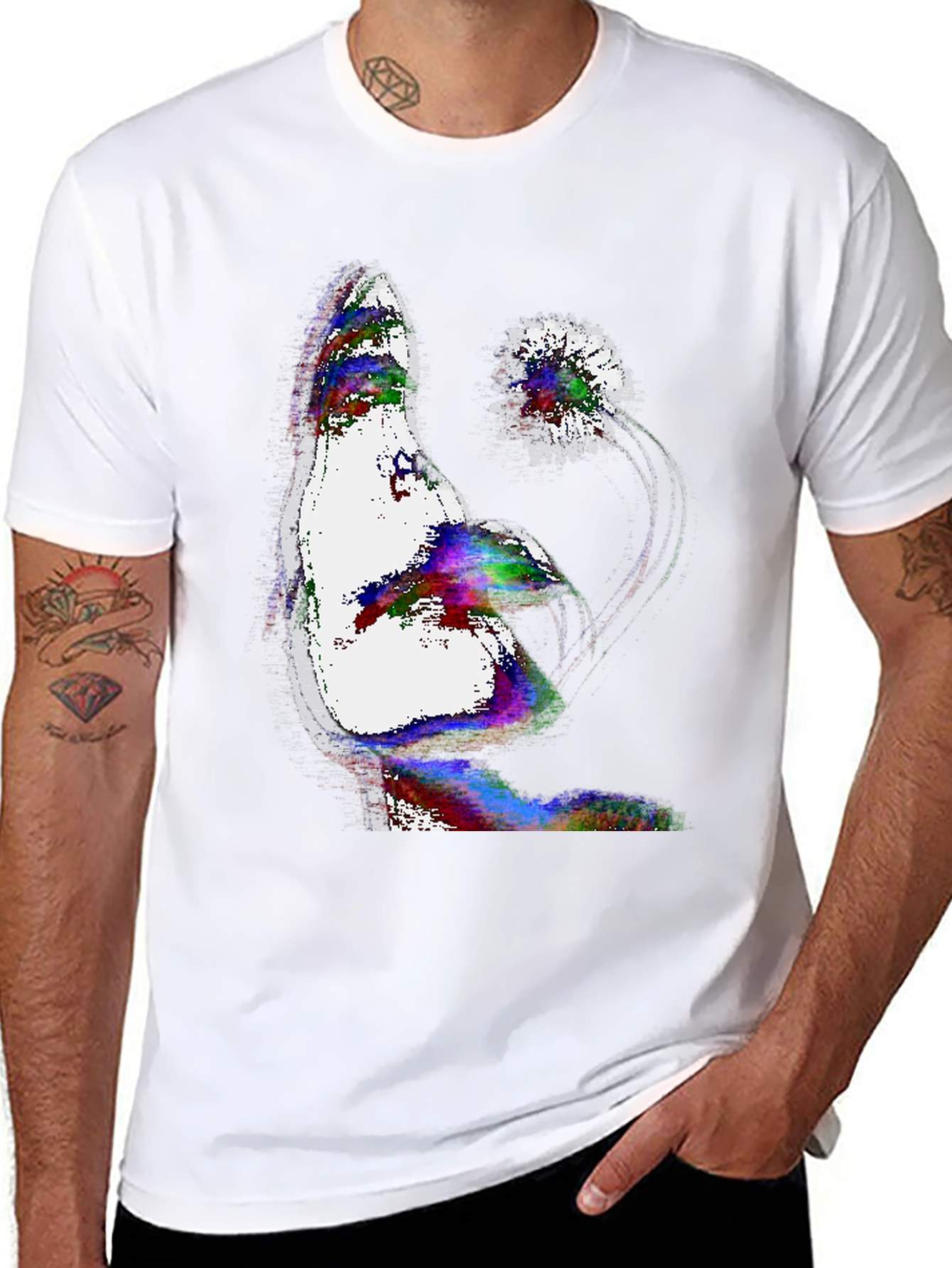 Abstract Art T-Shirt - Mens Black Tee