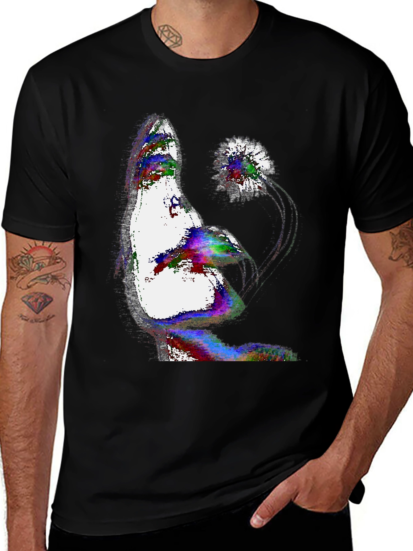 Abstract Art T-Shirt - Mens Black Tee