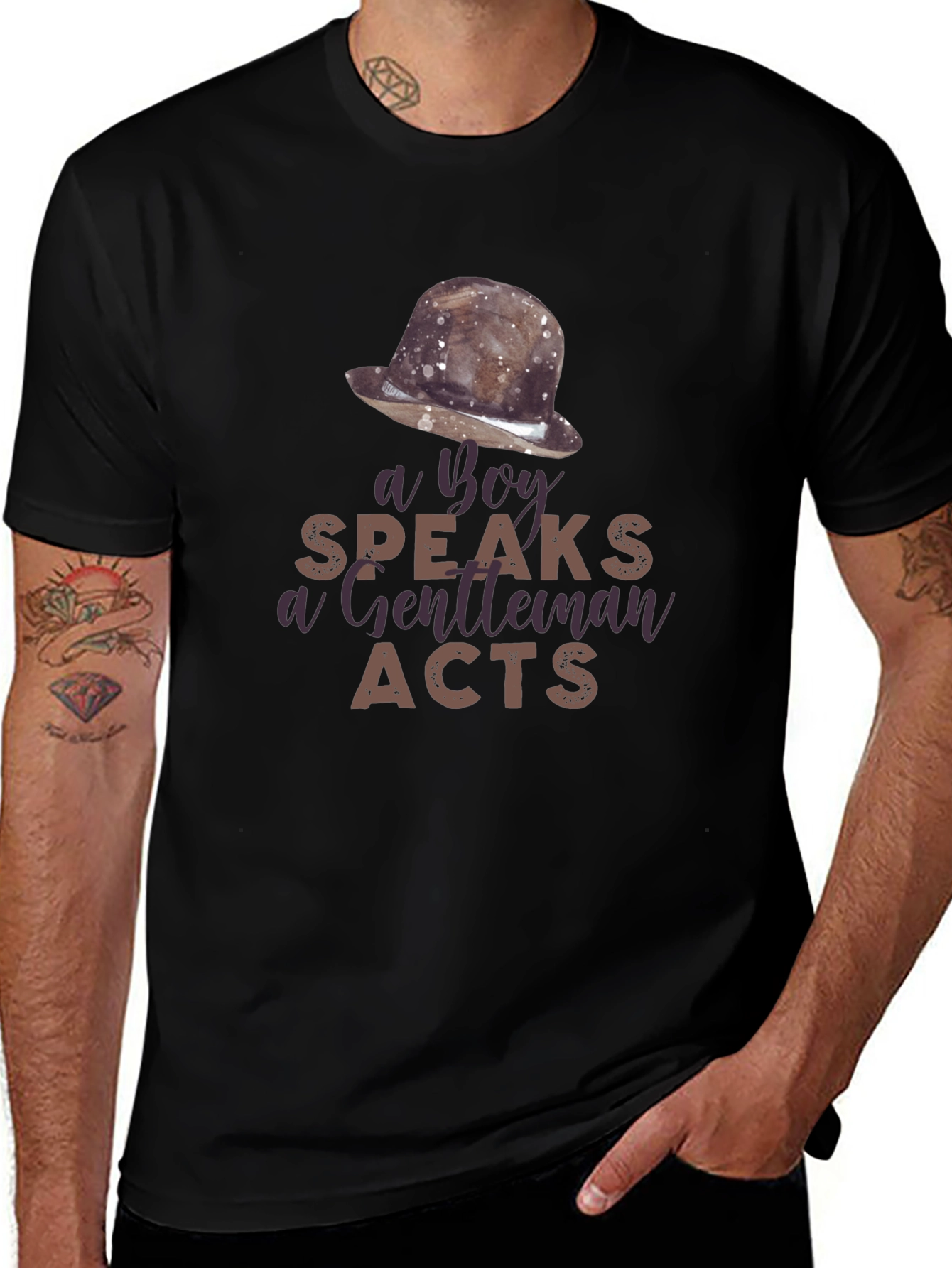 A Boy Speaks Gentleman Acts Graphic T-Shirt