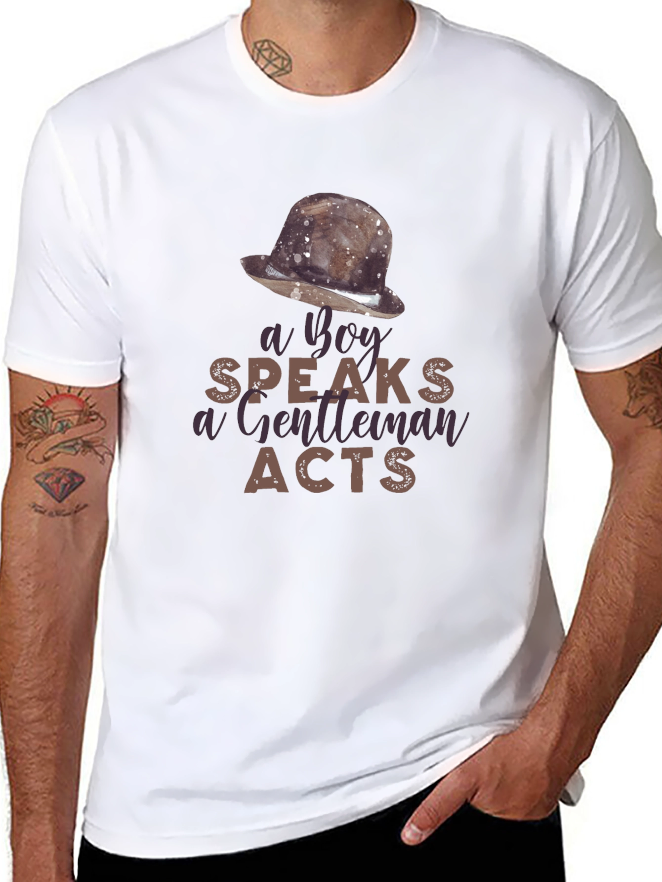 A Boy Speaks Gentleman Acts Graphic T-Shirt