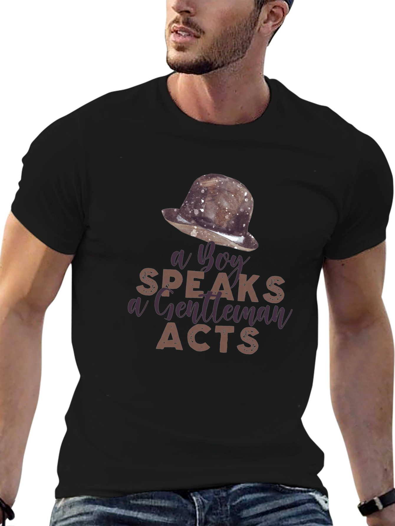A Boy Speaks Gentleman Acts Graphic T-Shirt