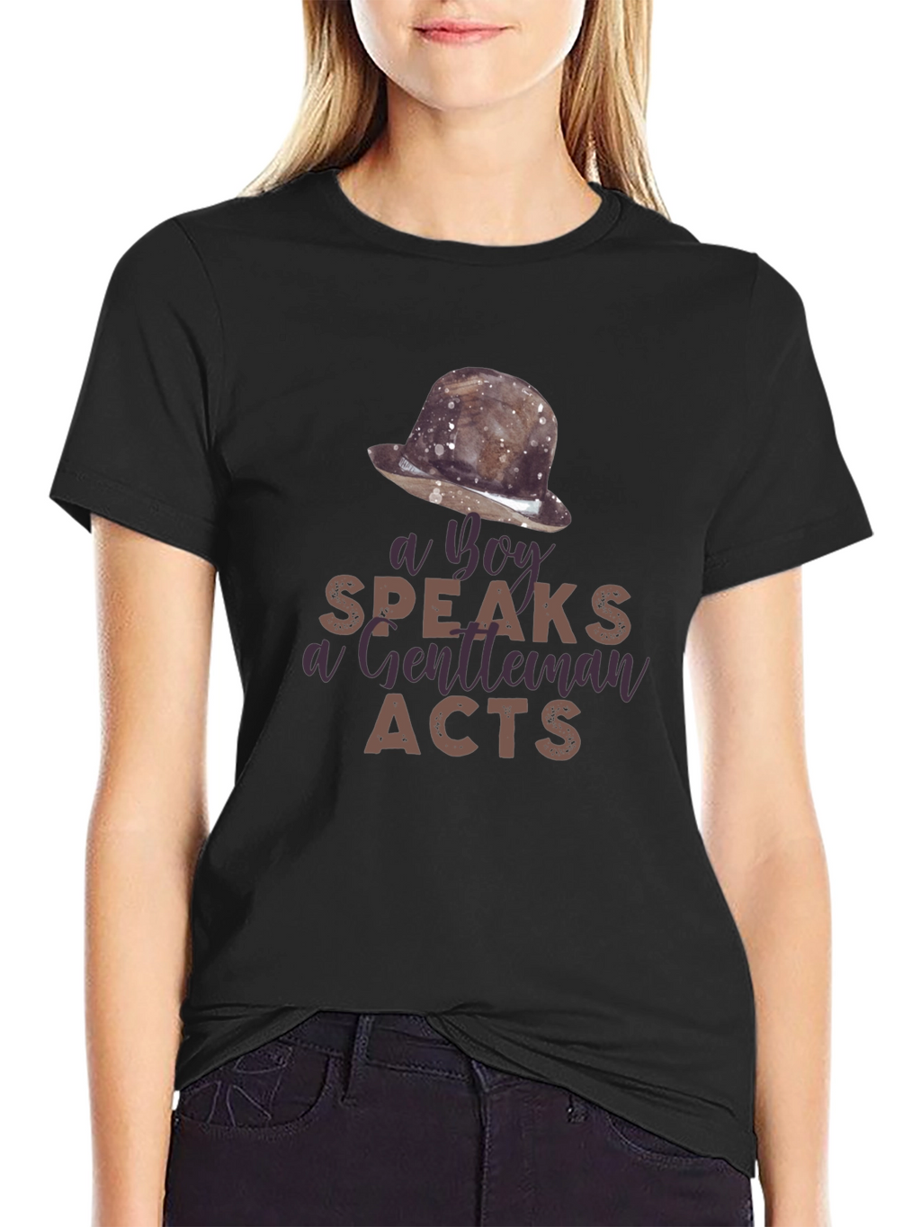 A Boy Speaks Gentleman Acts Graphic T-Shirt