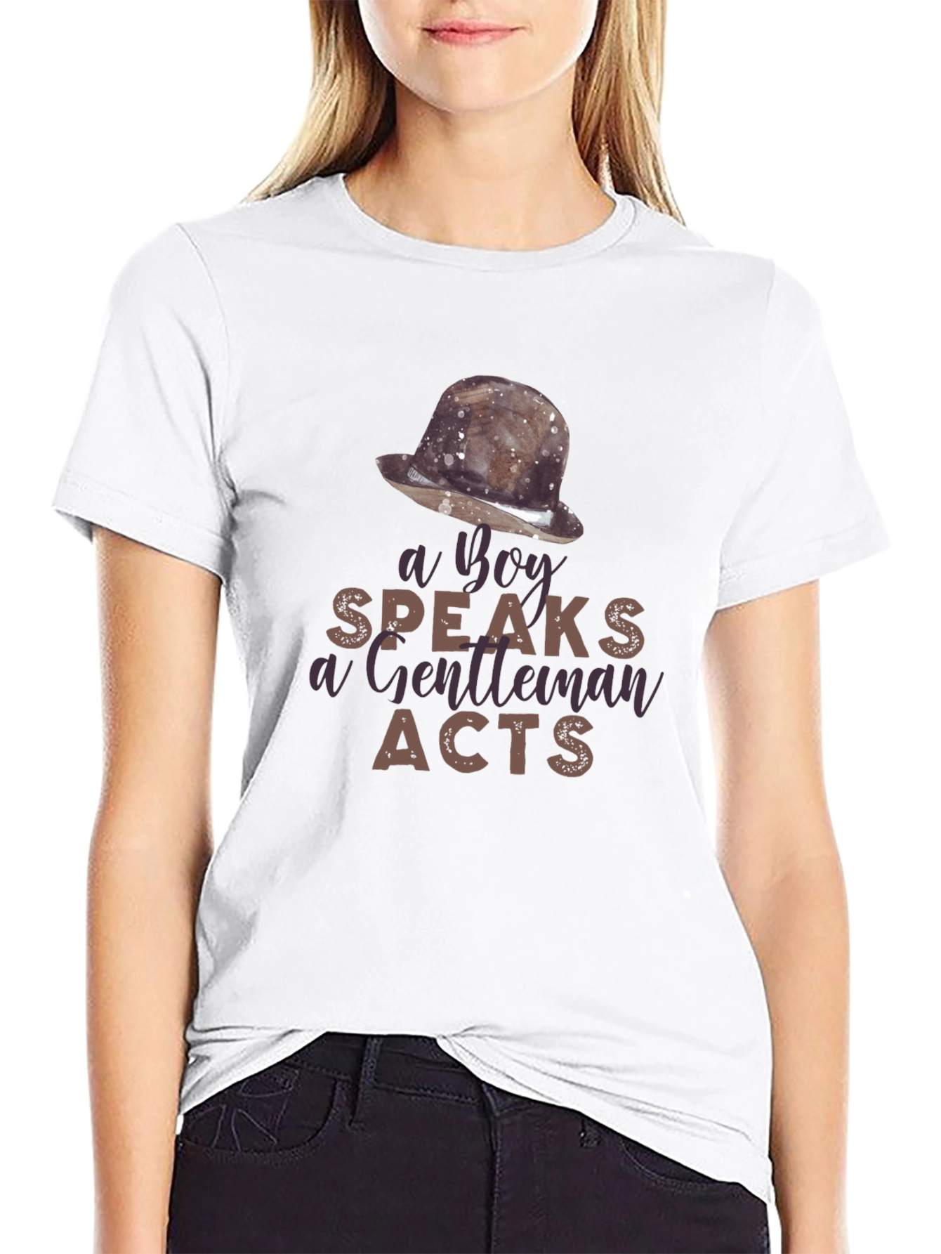 A Boy Speaks Gentleman Acts Graphic T-Shirt
