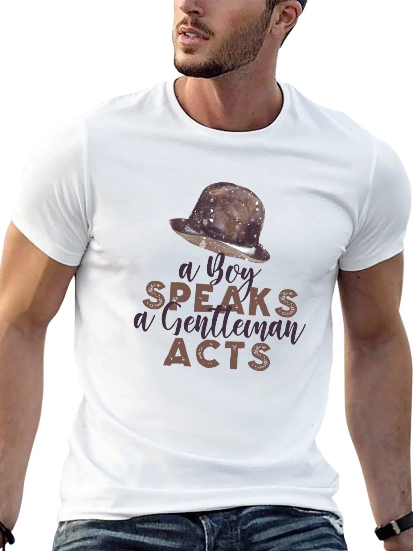 A Boy Speaks Gentleman Acts Graphic T-Shirt