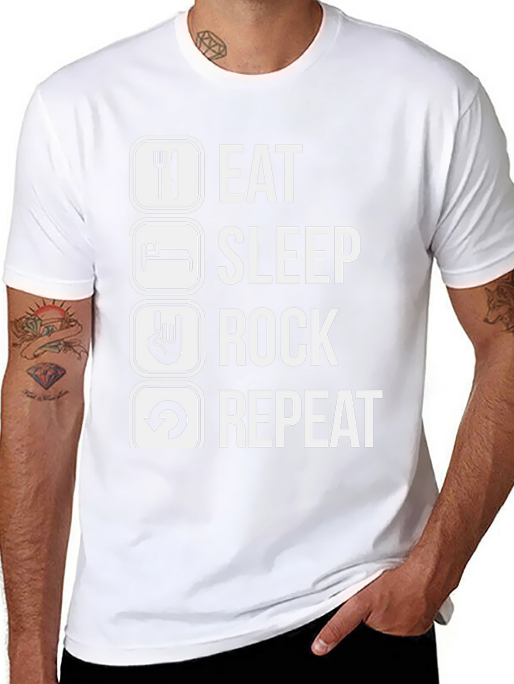 Eat Sleep Rock Repeat Graphic T-Shirt