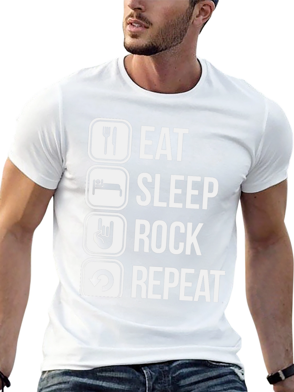 Eat Sleep Rock Repeat Graphic T-Shirt