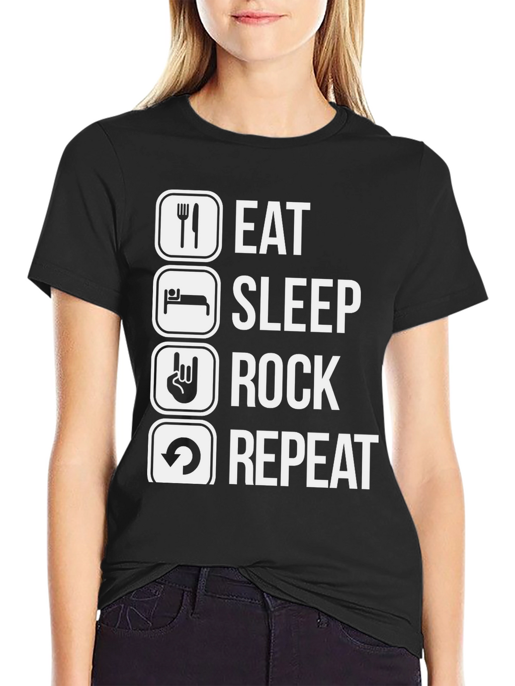 Eat Sleep Rock Repeat Graphic T-Shirt