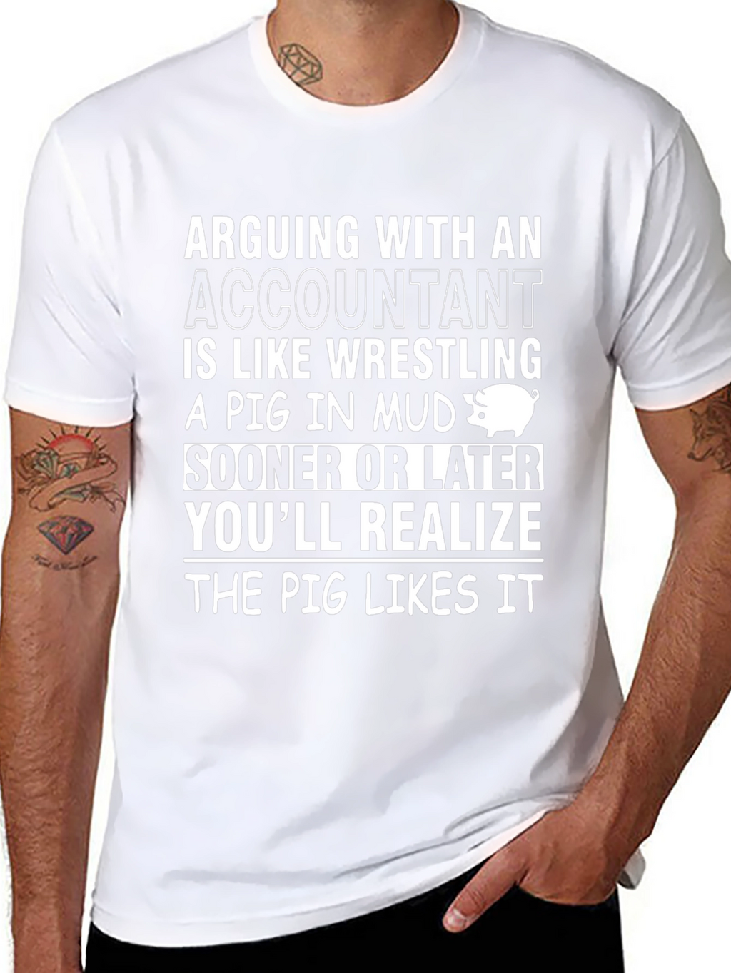 Accountant Pig T-Shirt Funny Accounting Gift