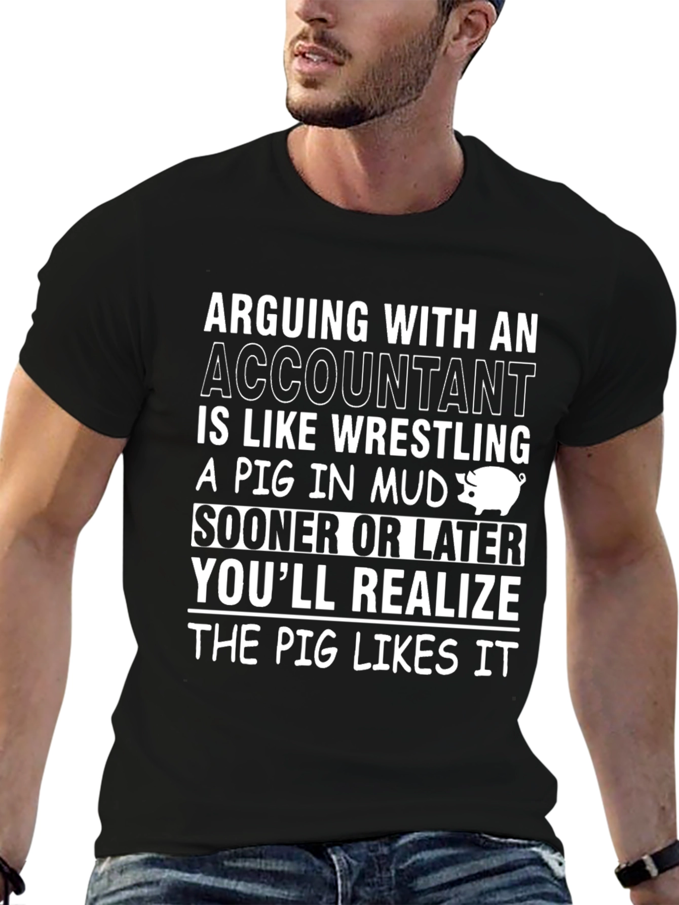 Accountant Pig T-Shirt Funny Accounting Gift