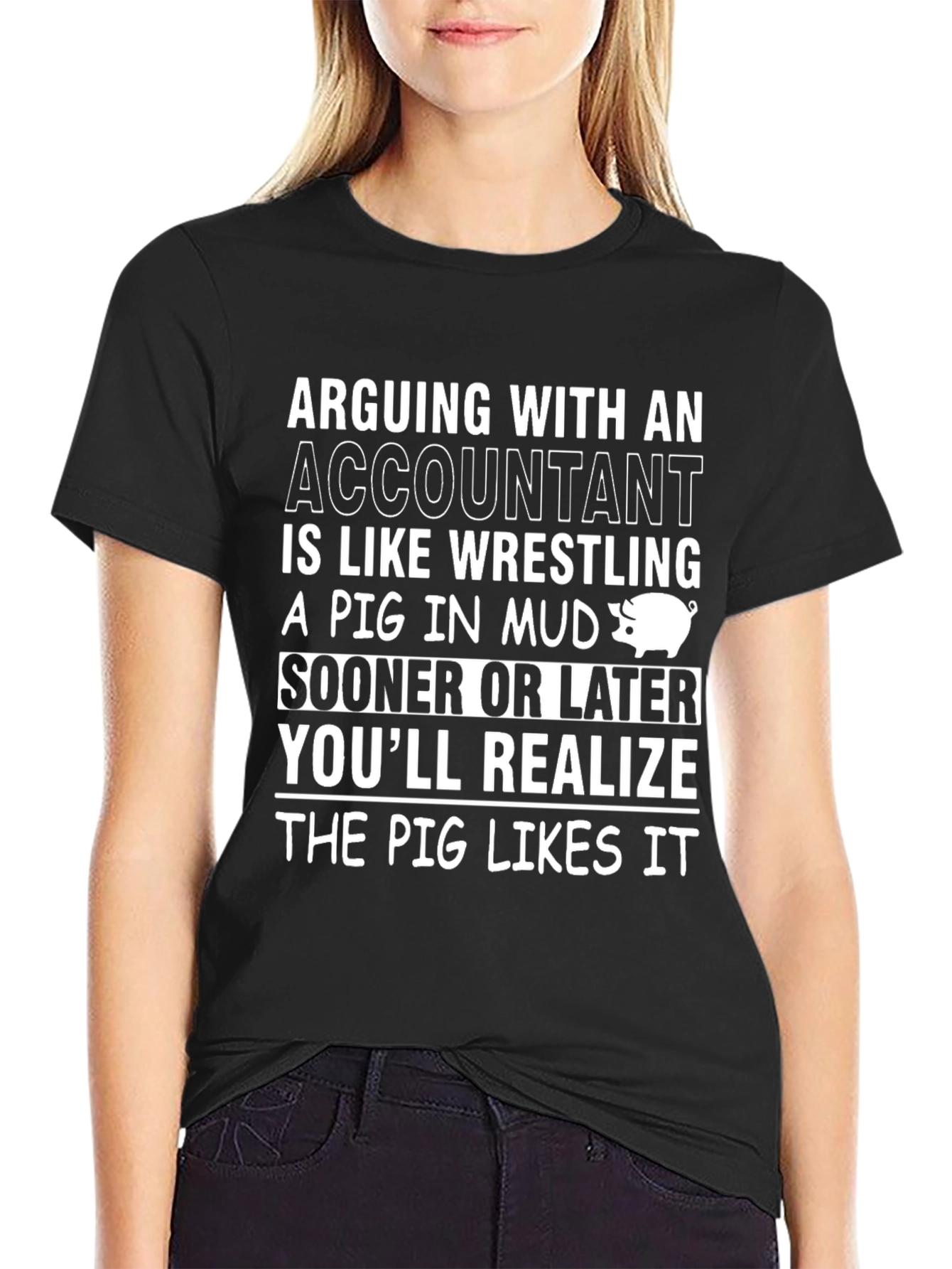 Accountant Pig T-Shirt Funny Accounting Gift
