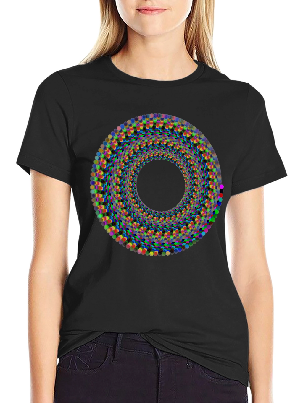 Abstract Illusion Black T-Shirt