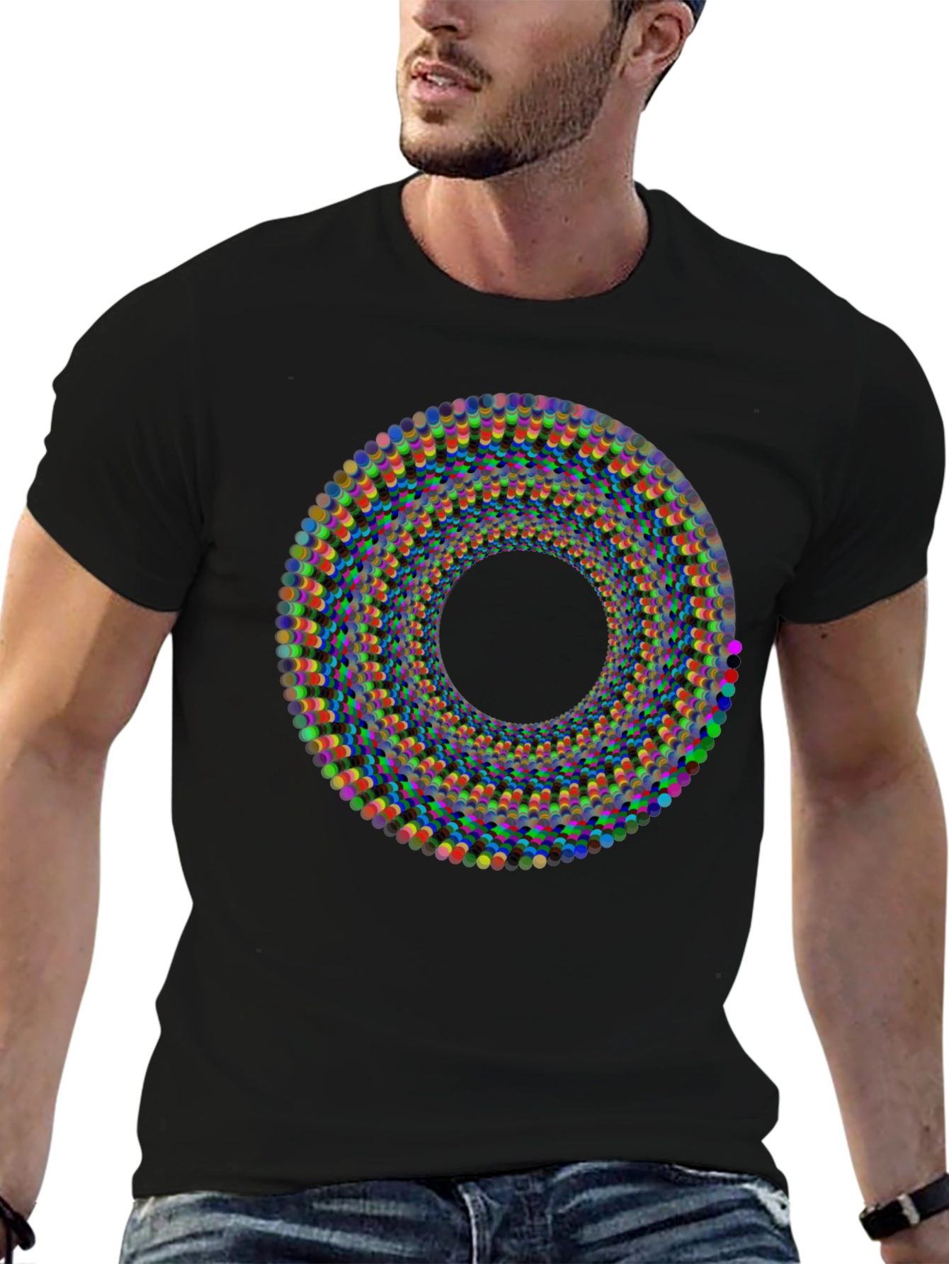 Abstract Illusion Black T-Shirt