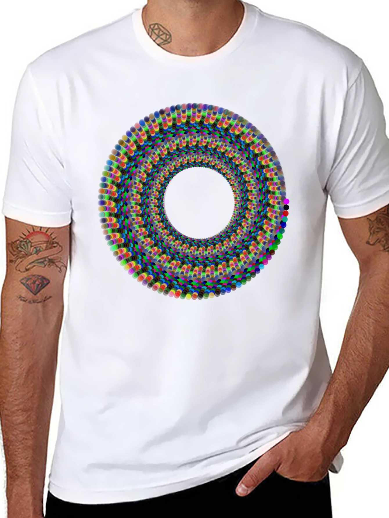 Abstract Illusion Black T-Shirt