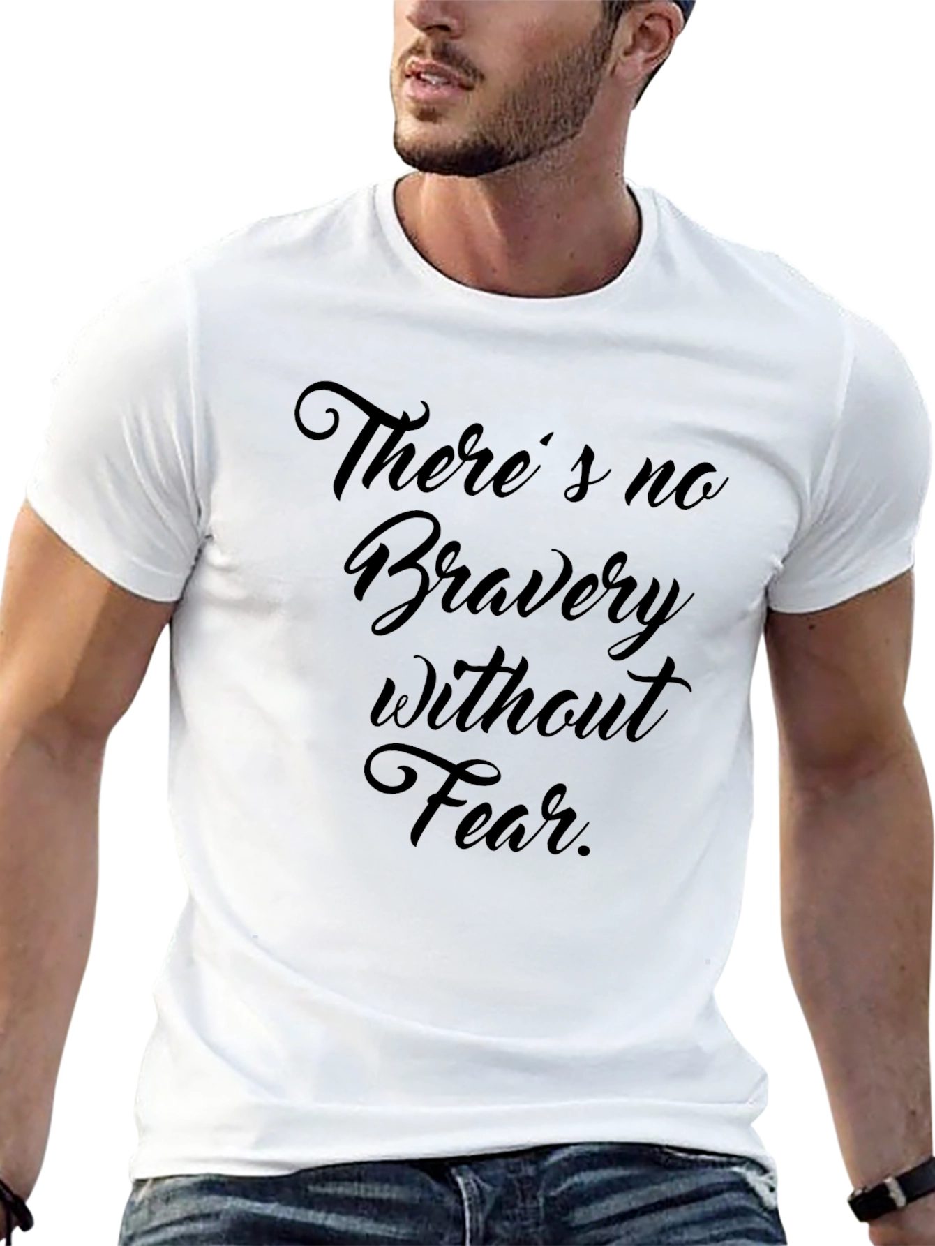 Theres No Bravery Without Fear Black Graphic Tee