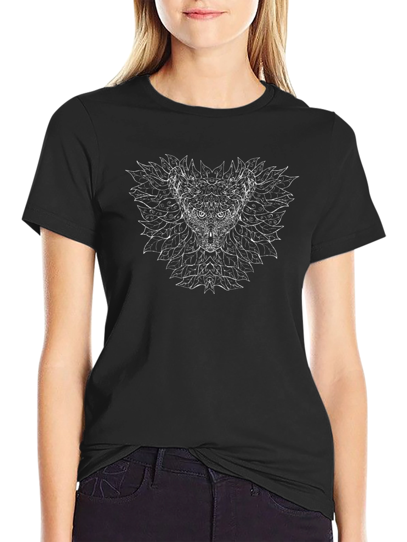 Abstract Owl Graphic Tee - Mens Black T-Shirt