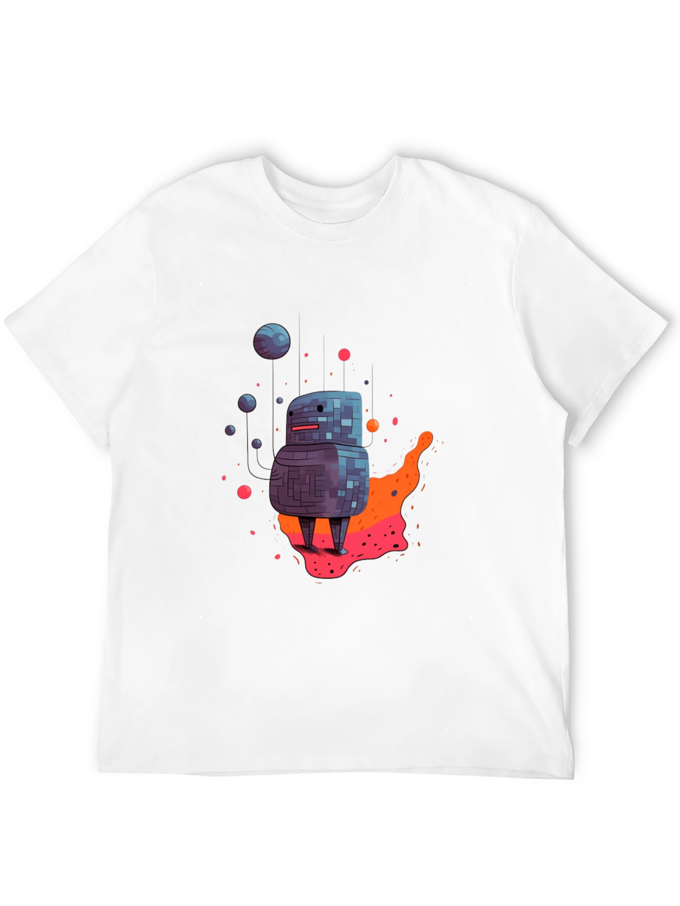 Abstract Robot Graphic T-Shirt - Cool Casual Wear