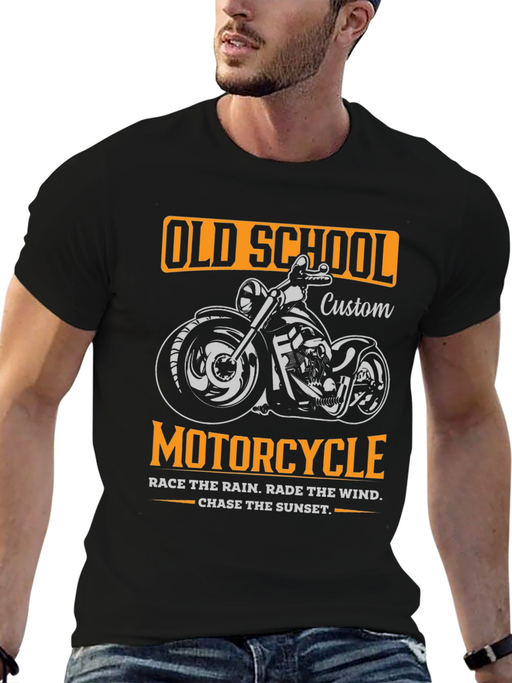 Old School Motorcycle Graphic T-Shirt
