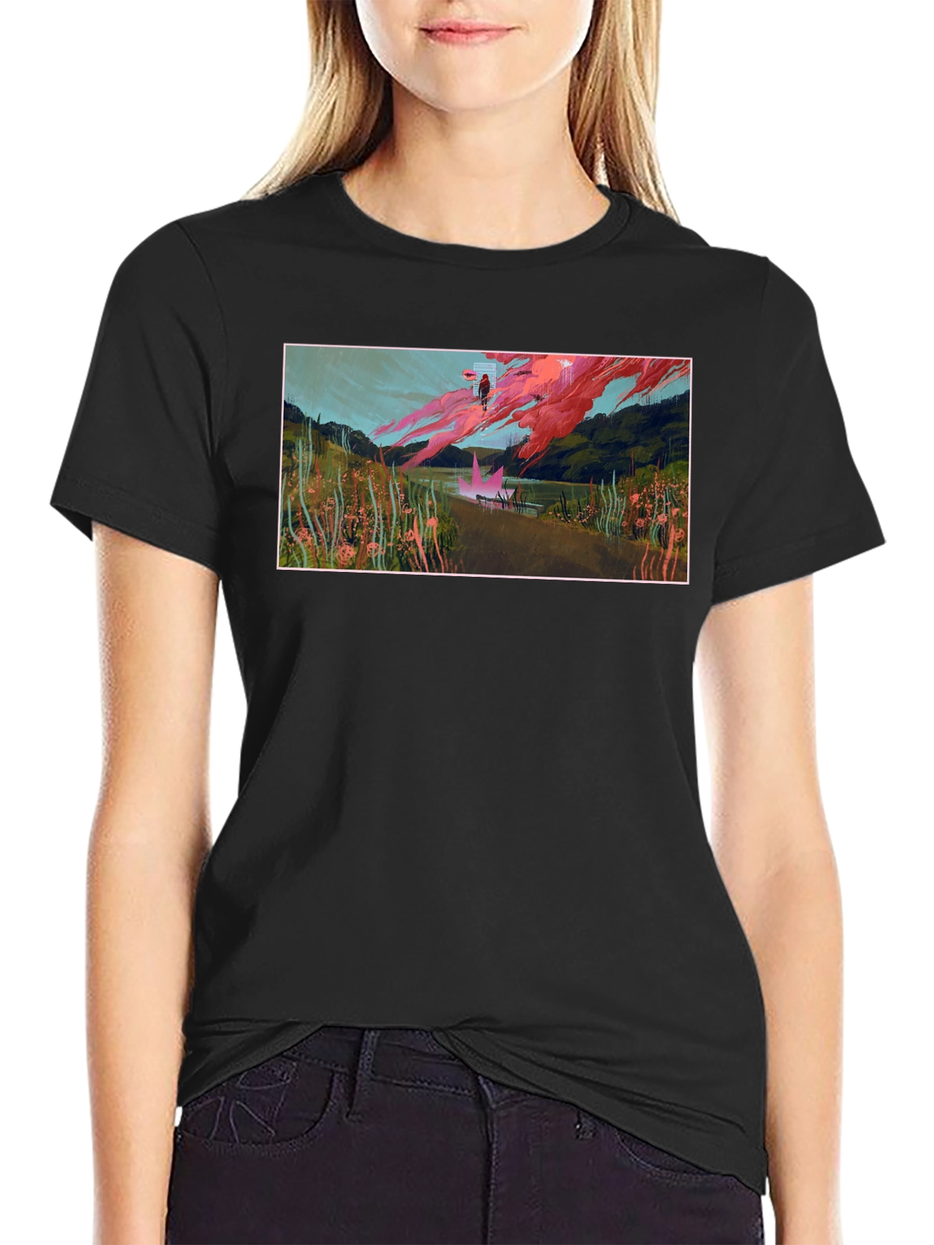 Abstract Landscape Graphic Tee - Unique Art Shirt